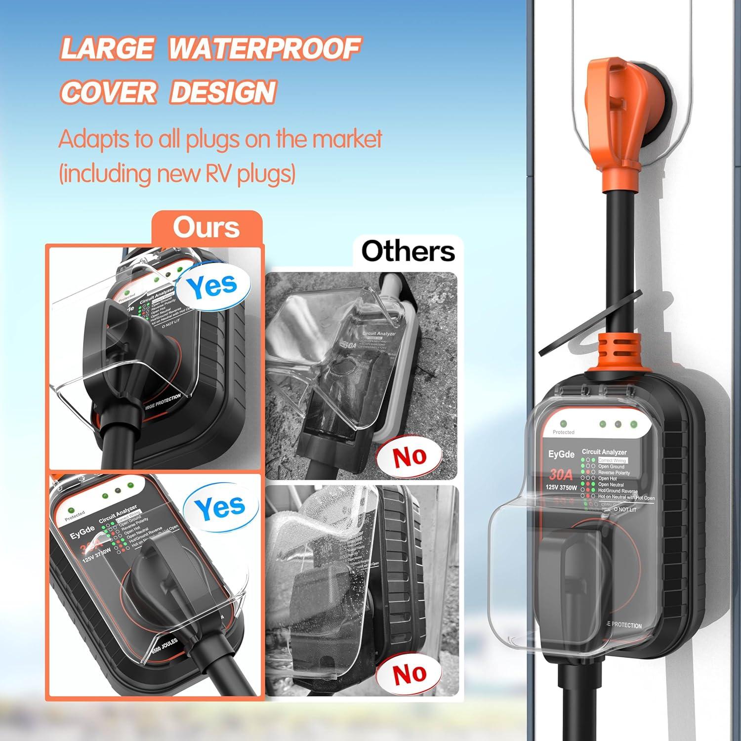 Protector de Sobretensión EyGde FC03 30A con Cubierta Impermeable