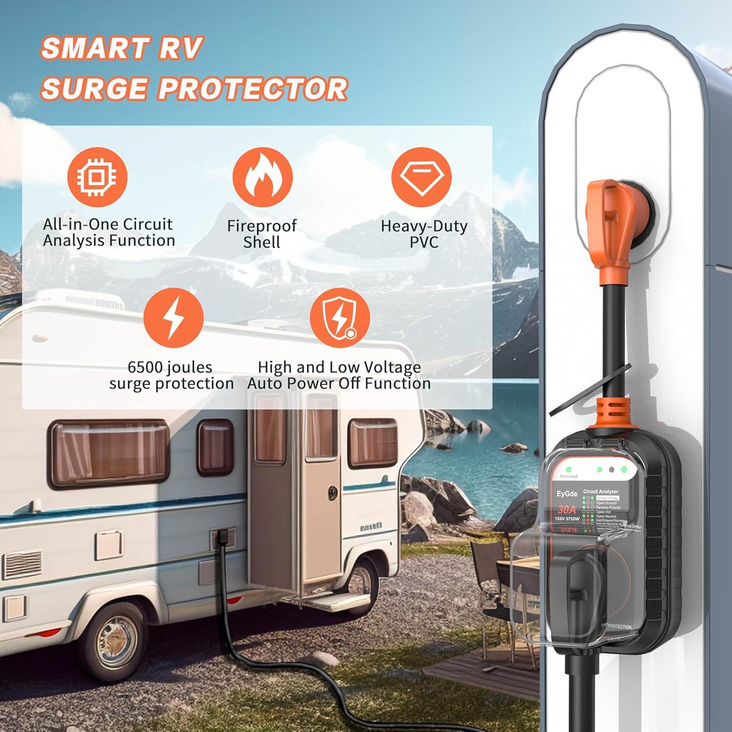 Protector de Sobretensión EyGde FC03 30A con Cubierta Impermeable