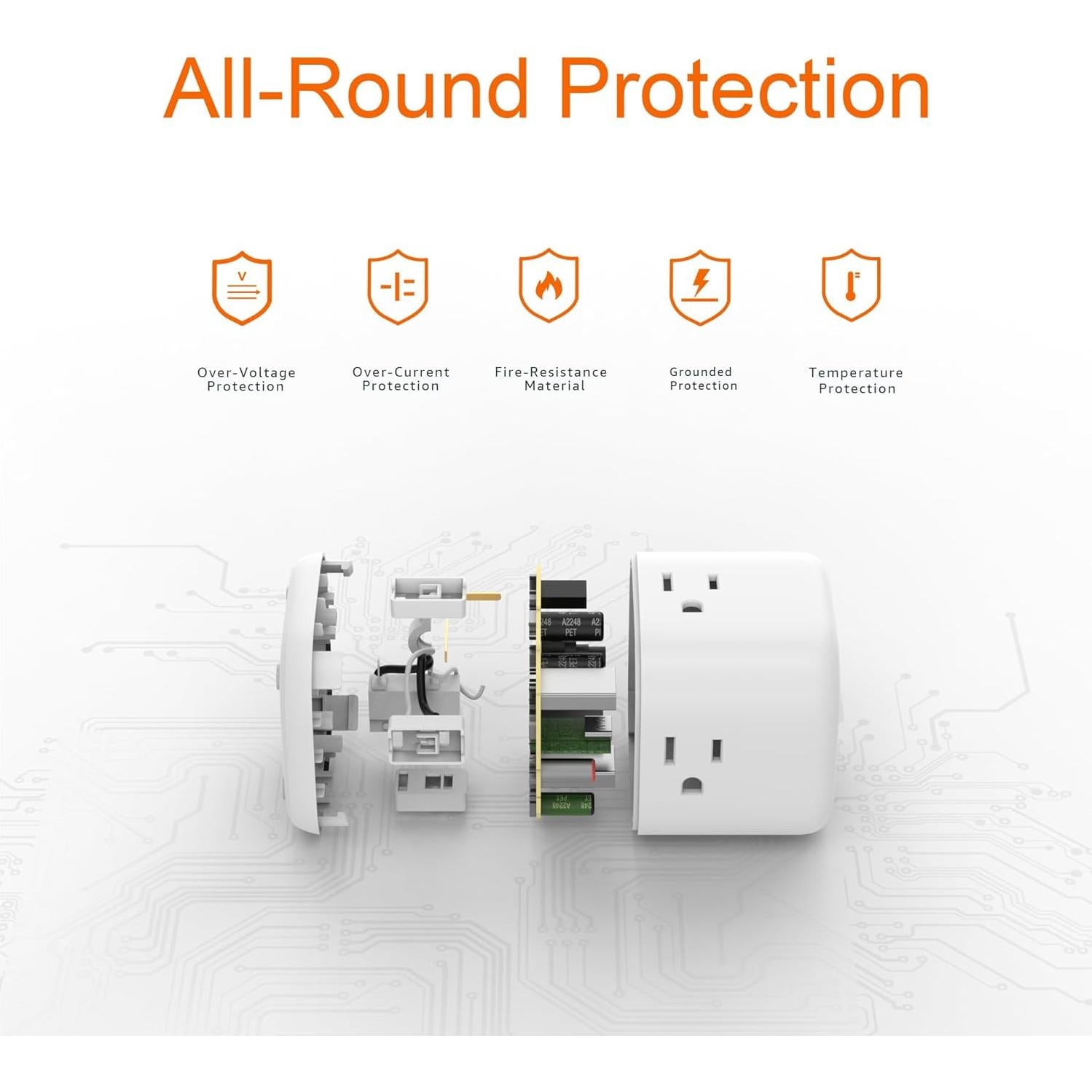 Cubo Regleta de Alimentación Amazon Basics 3 Salidas 3 USB