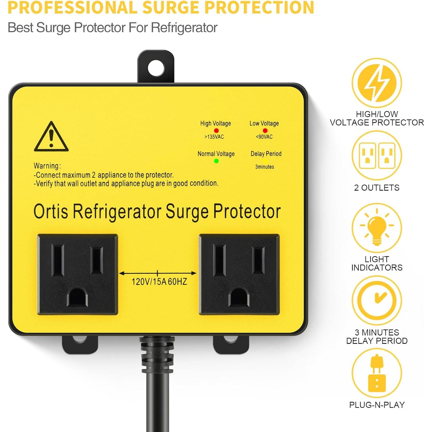 Protector de Sobretensión Ortis para Refrigerador y Electrodomésticos