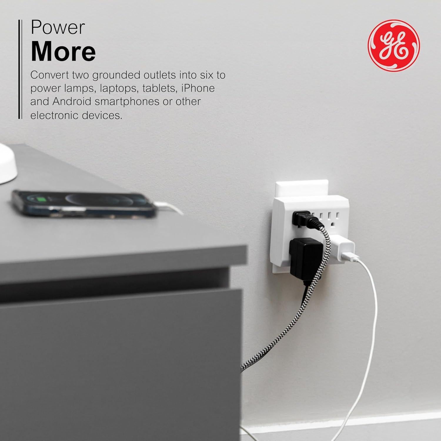 Protector de Sobretensión GE 6 Salidas 440 Julios Blanco