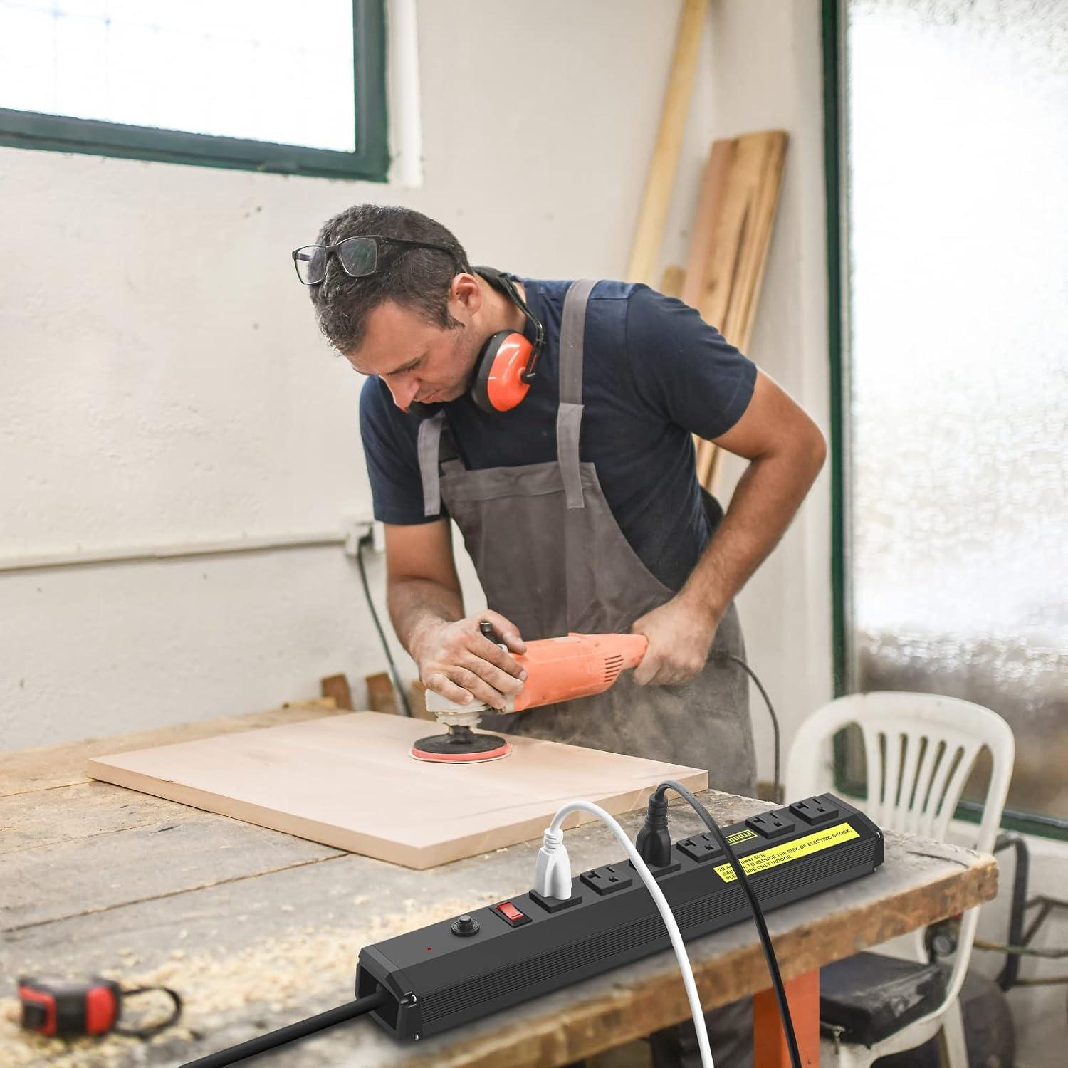 Regleta de 20A JUNNUJ con 6 Salidas Espaciadas 1.83m