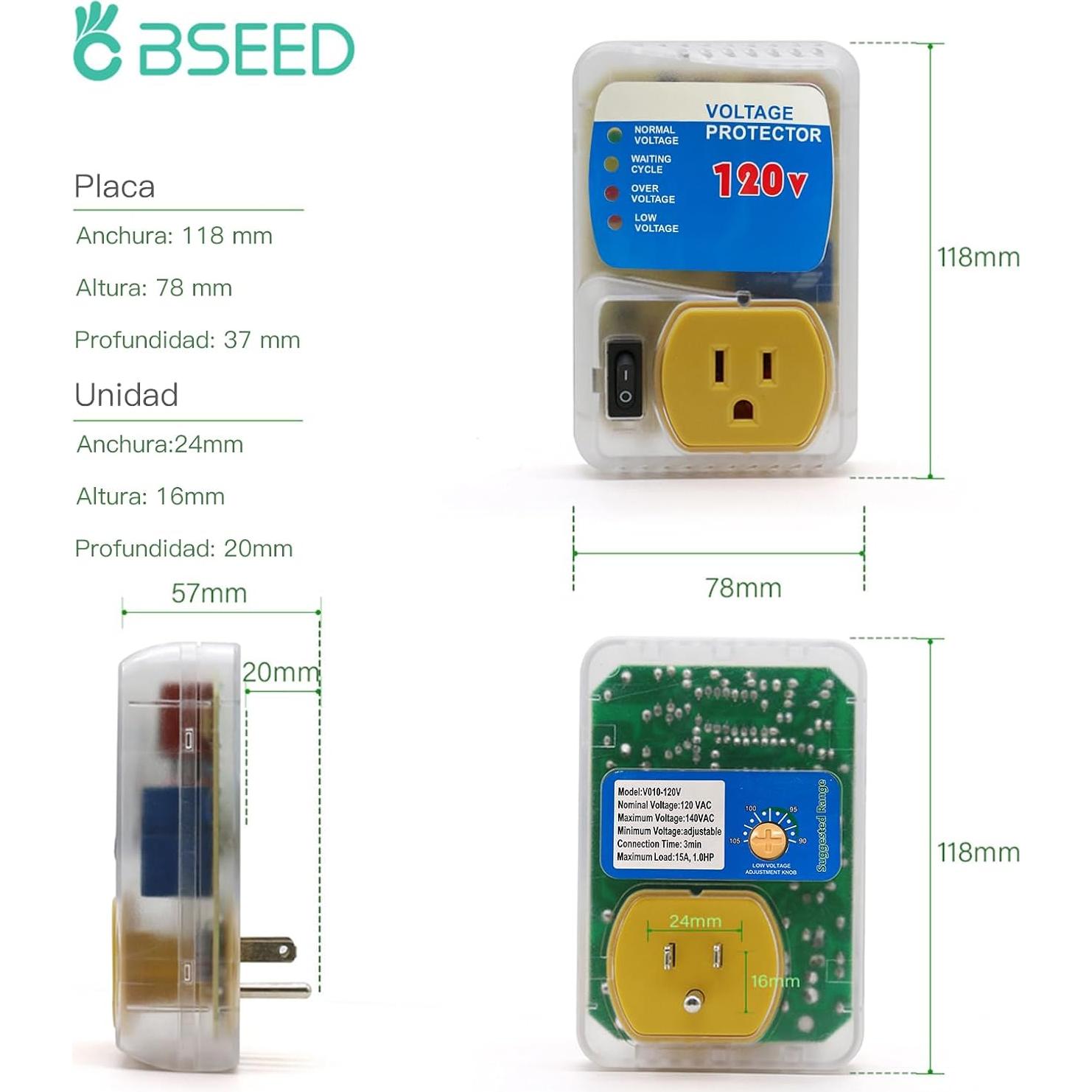 Protector de Sobretensión BSEED 120V 15A para Electrodomésticos