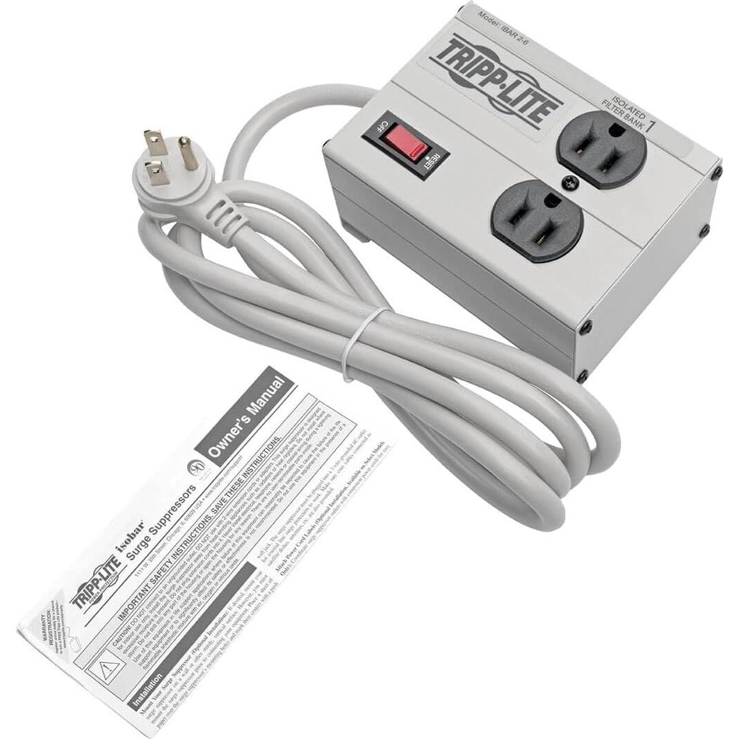 Protector de Sobretensión Tripp Lite IBAR2-6D 2 Salidas 1.83m