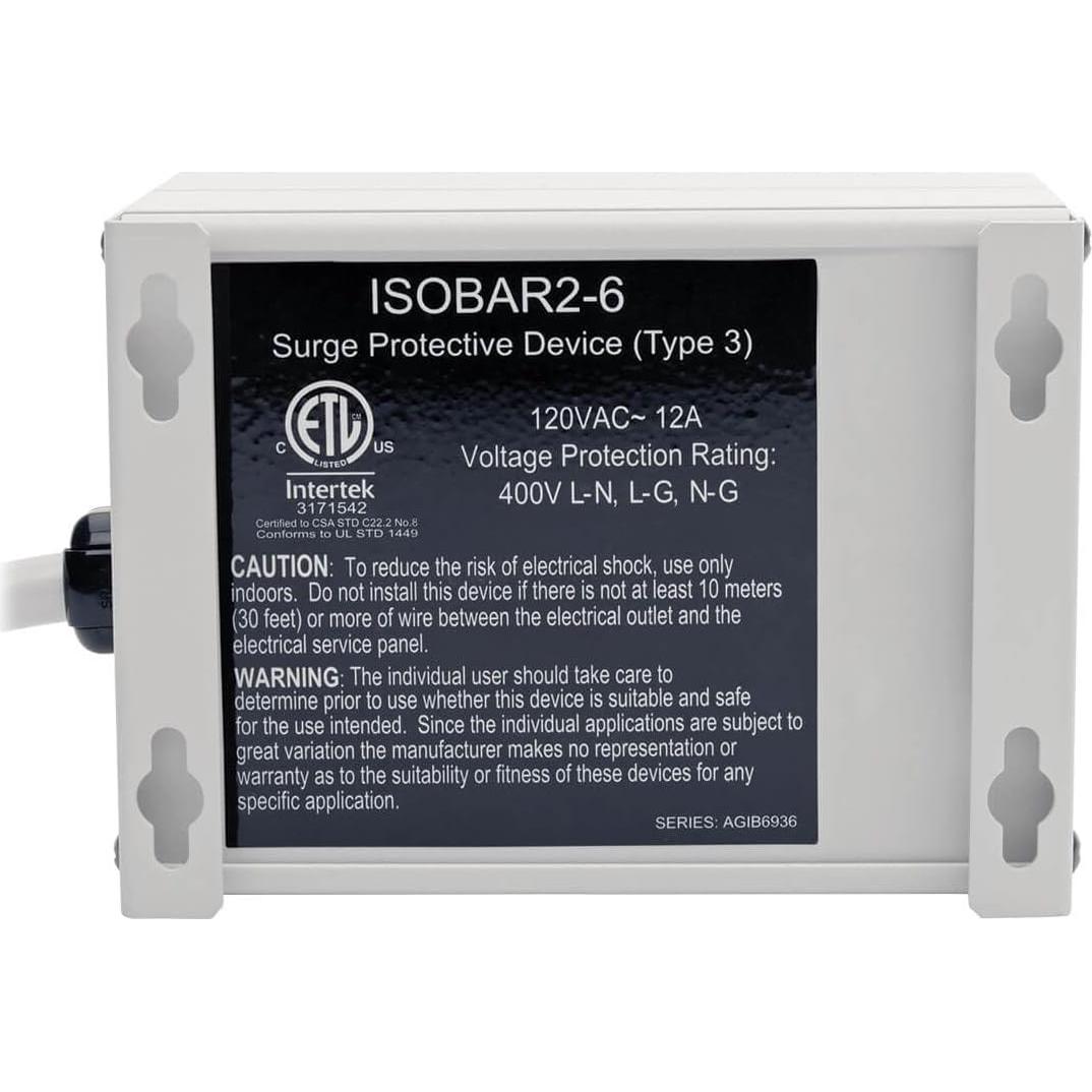 Protector de Sobretensión Tripp Lite IBAR2-6D 2 Salidas 1.83m