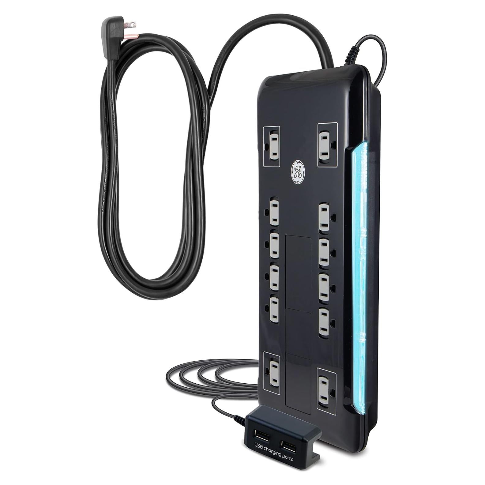 Protector de Sobretensión GE 12 Salidas 4320 Julios USB 2 Puertos