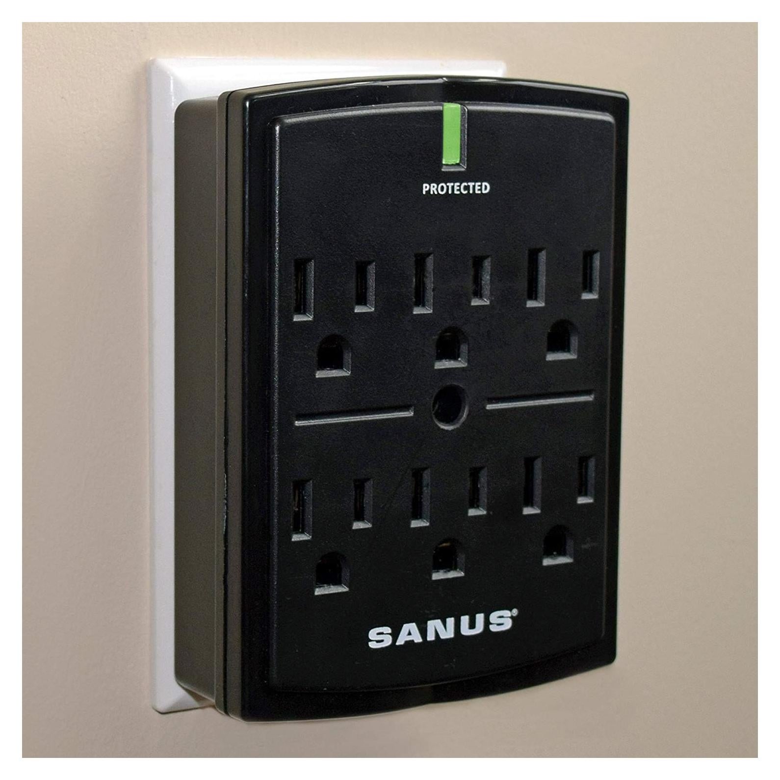 Protector Contra Sobretensiones SANUS 1080J 6 Salidas a Pared