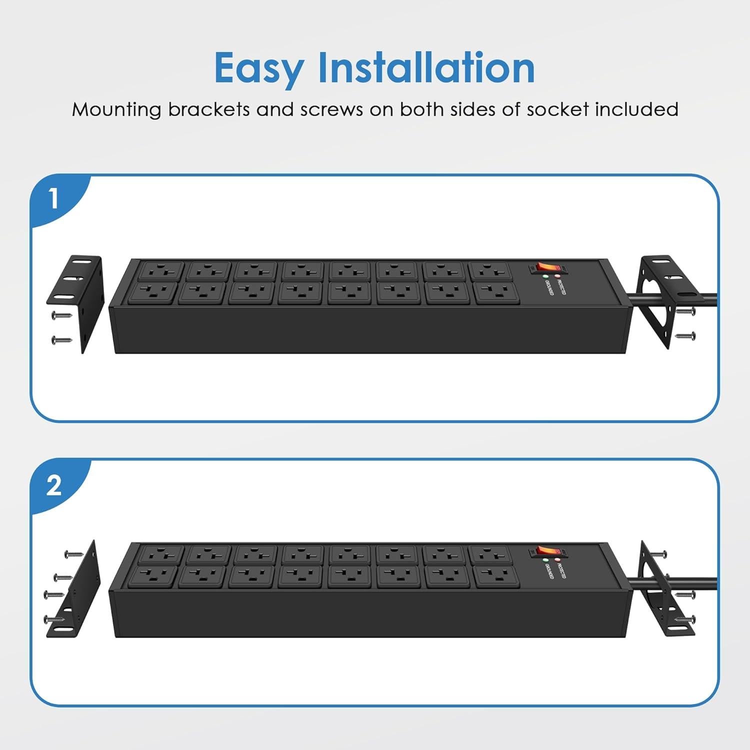 Regleta de 20A JUNNUJ con 16 Salidas y Protección 4800J