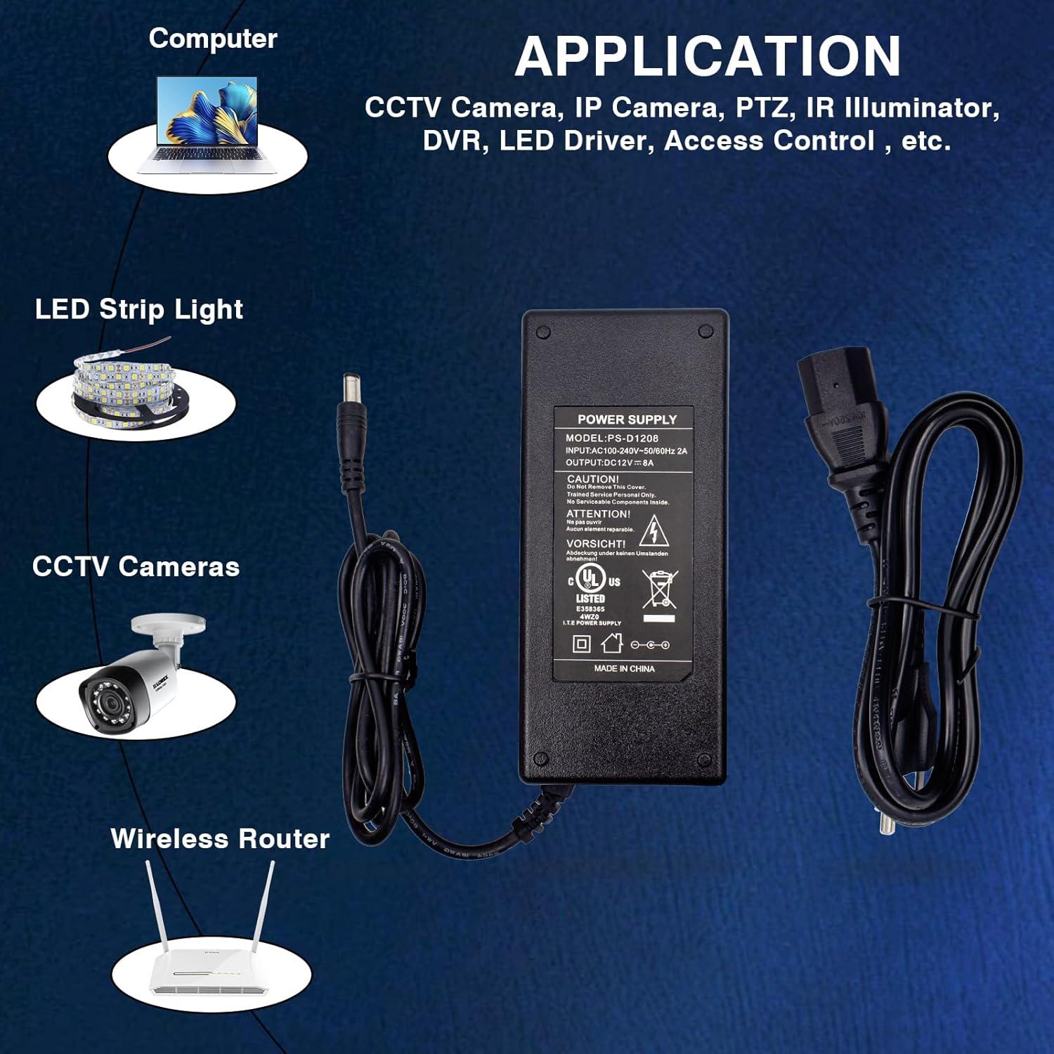 Adaptador de corriente 12V 8A UltraPoE con protección