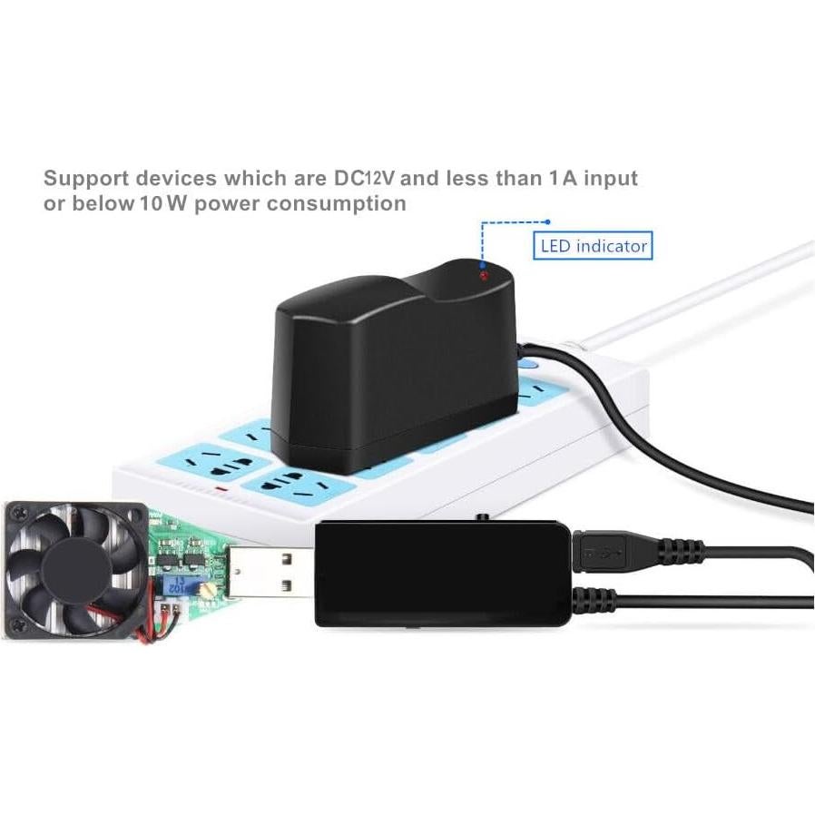 Fuente de Alimentación AC-DC 12V 1A GuanTing con 11 Conectores