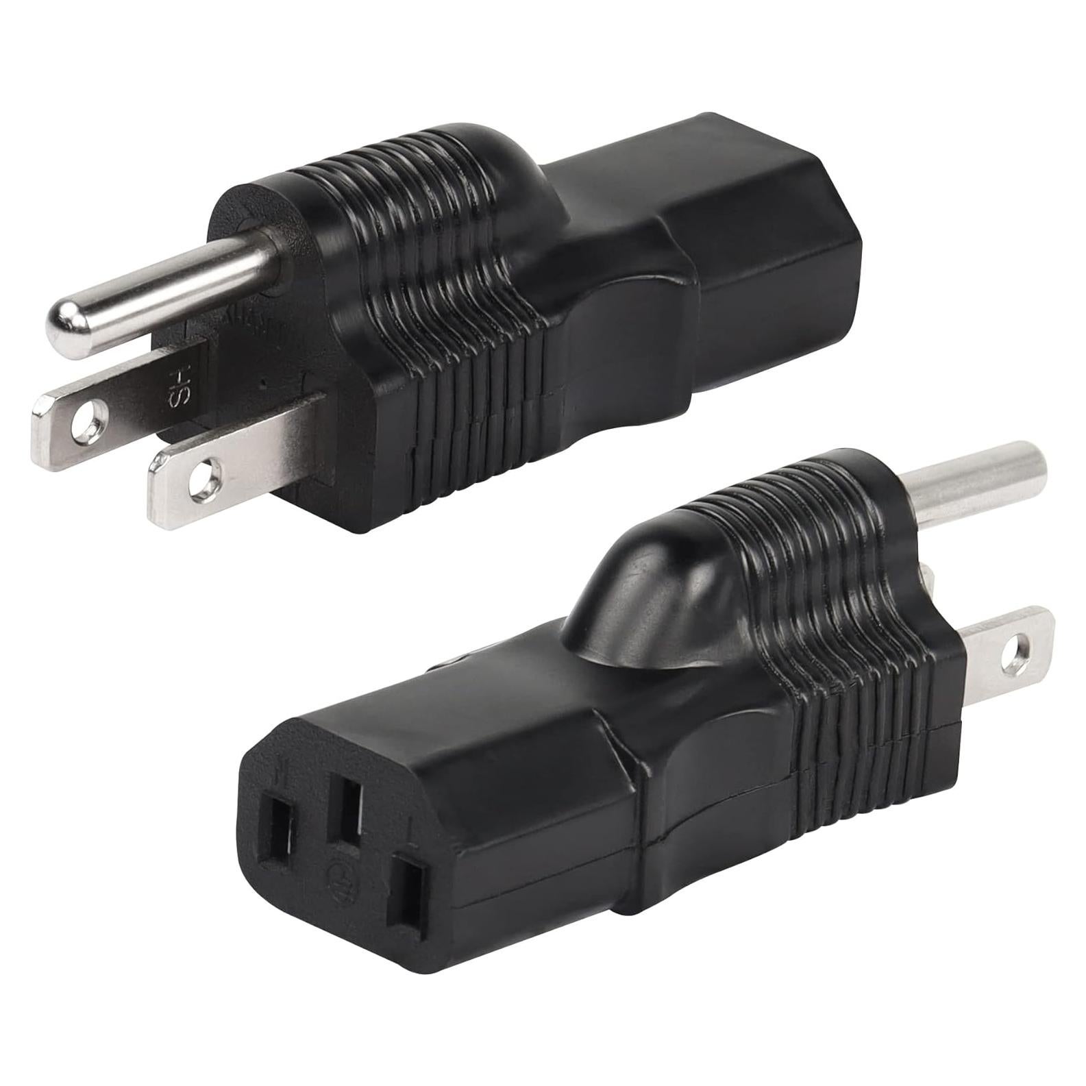 Adaptador de Poder NEMA 5-15P a IEC C13 Hembra 15A 125V - 2 Pack