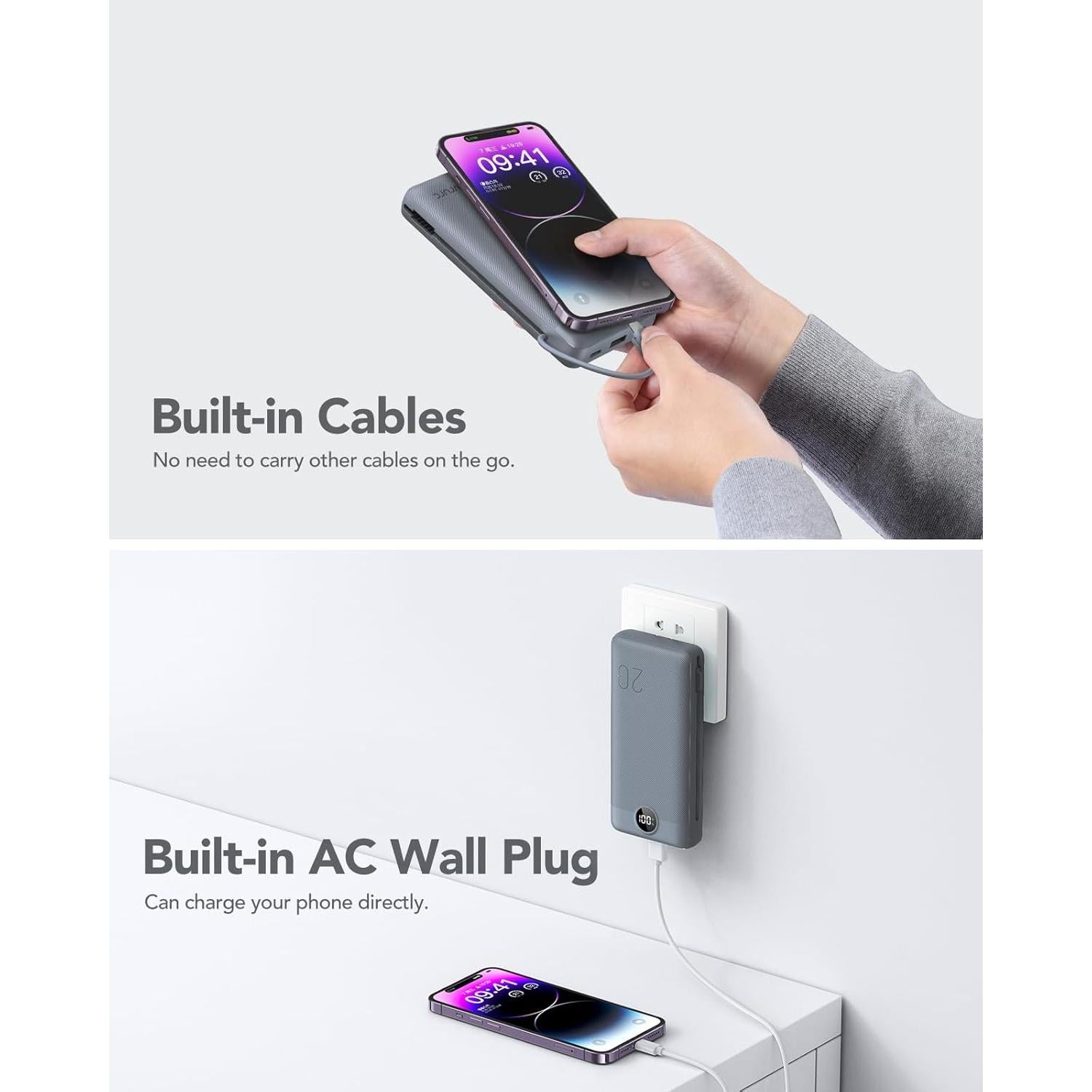 Cargador Portátil Power Bank 20000mAh VRURC Carga Rápida