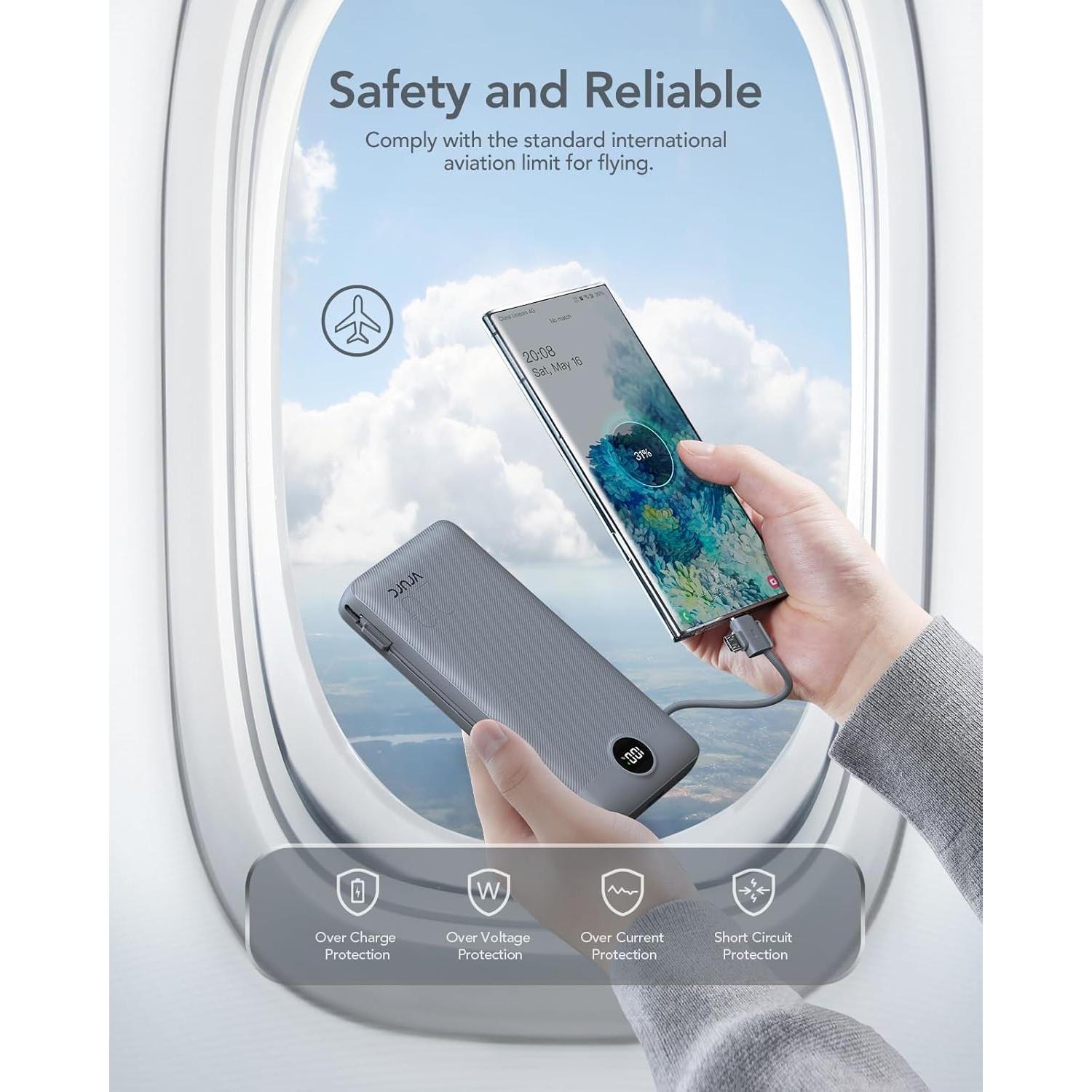 Cargador Portátil Power Bank 20000mAh VRURC Carga Rápida