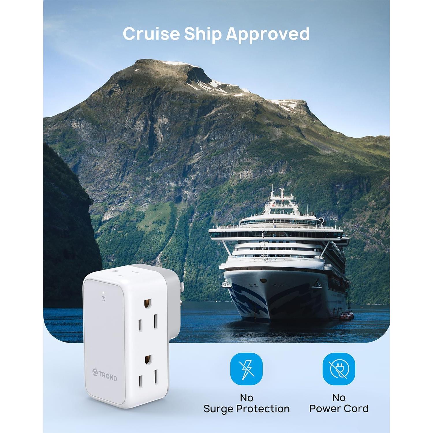 Extensor de Enchufe TROND 6 Salidas AC Rotatorio 360° Blanco