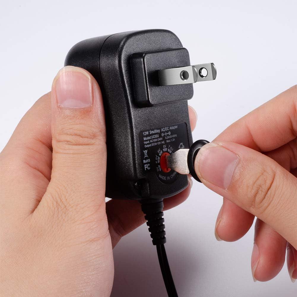 Adaptador de Corriente AC/DC SoulBay 12W 3V-12V 8 Enchufes