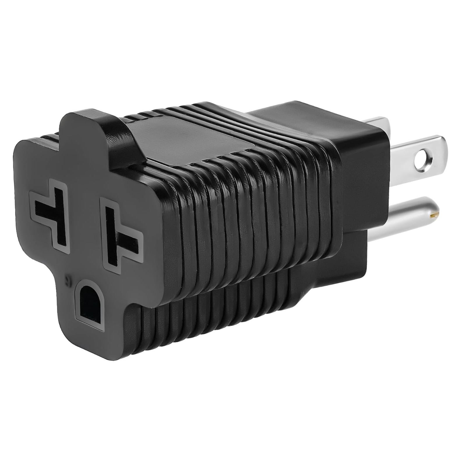 Adaptador de Enchufe CA 4 en 1 Zhenjia 15A a 20A Negro