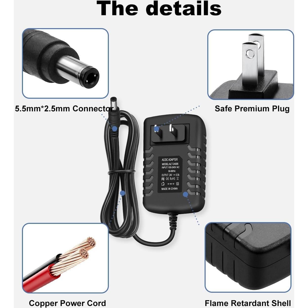 Adaptador de Alimentación AC/DC 24V 0.5A Anrytech 12W