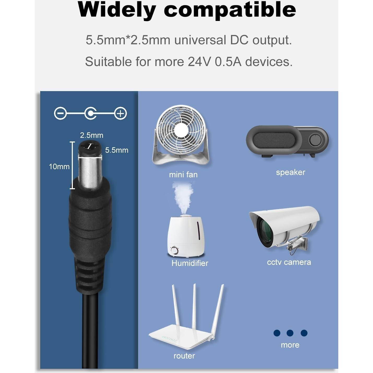 Adaptador de Alimentación AC/DC 24V 0.5A Anrytech 12W
