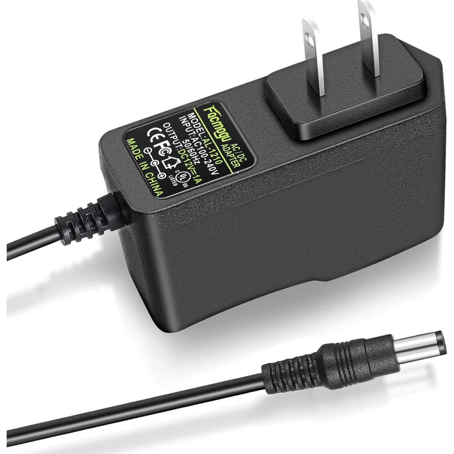 Adaptador de Pared 12V 1A Facmogu - 2 Pack, 12W, 100-240V