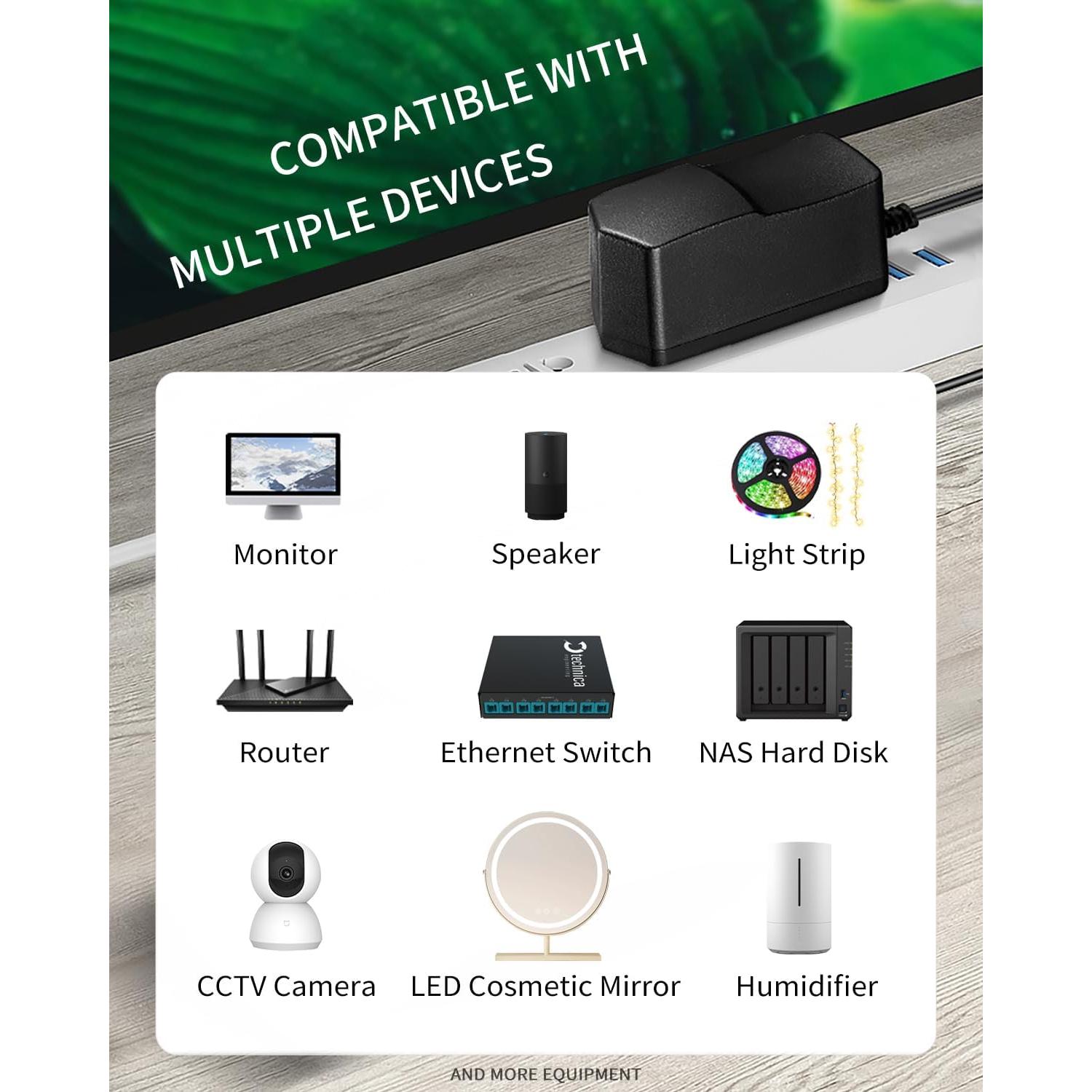 Adaptador de Corriente 12V 2A con 8 Conectores Intercambiables