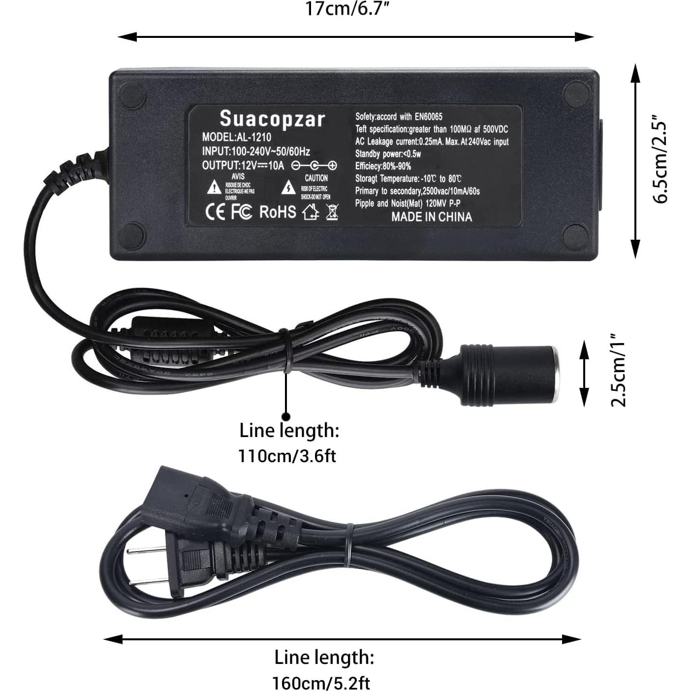 Adaptador de Corriente 12V 10A Subloom para Automóvil