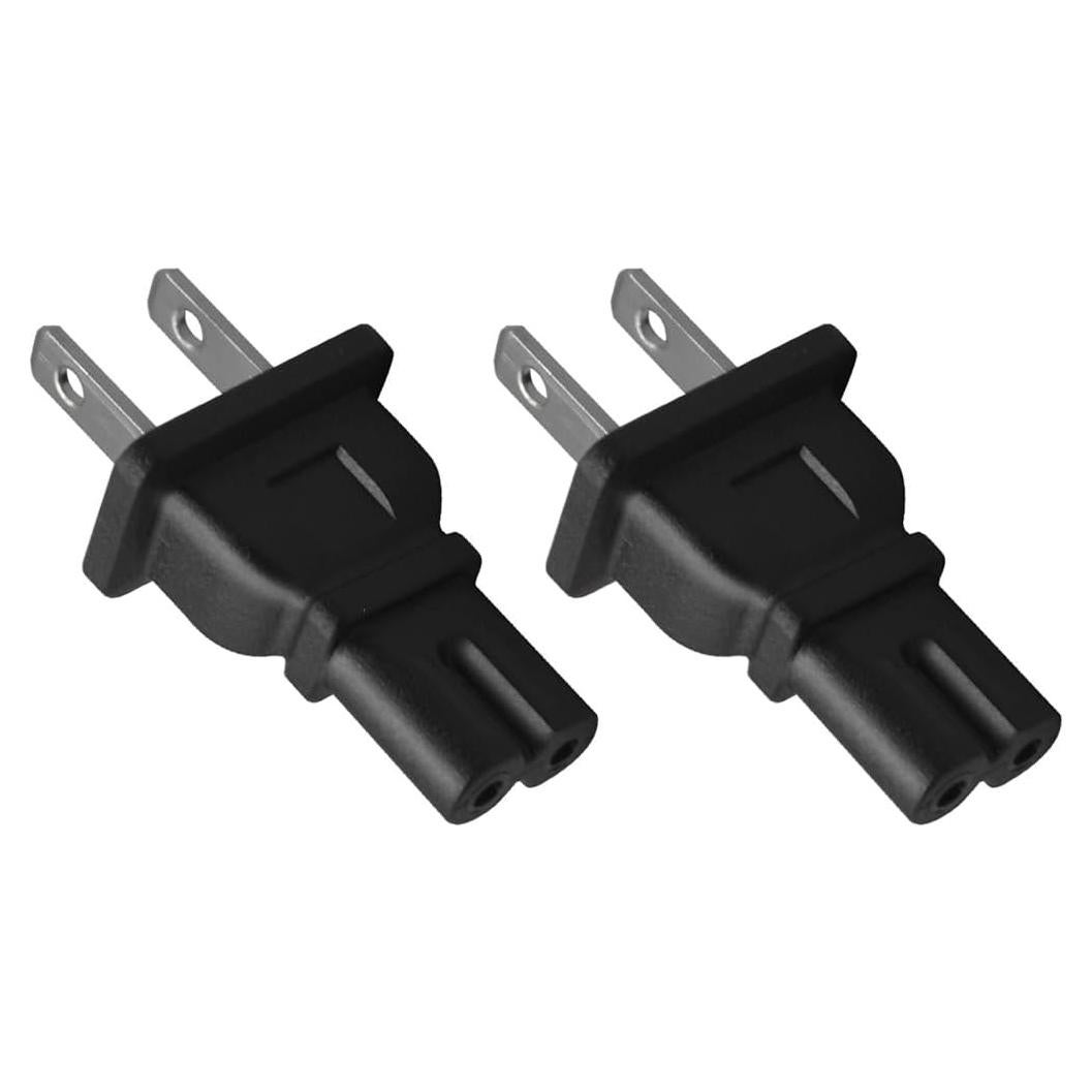 Adaptador de corriente AC 2Pack NEMA 1-15P a C7 15A 250V