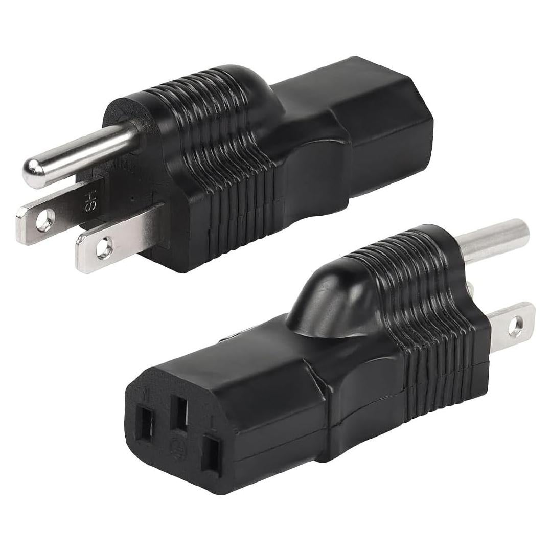 Adaptador de Poder NEMA 5-15P a IEC320 C13 10A 2Pack