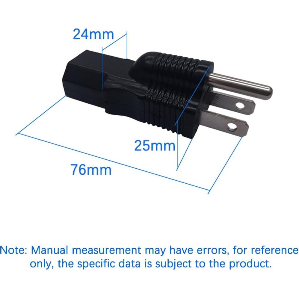 Adaptador de Poder NEMA 5-15P a IEC320 C13 10A 2Pack