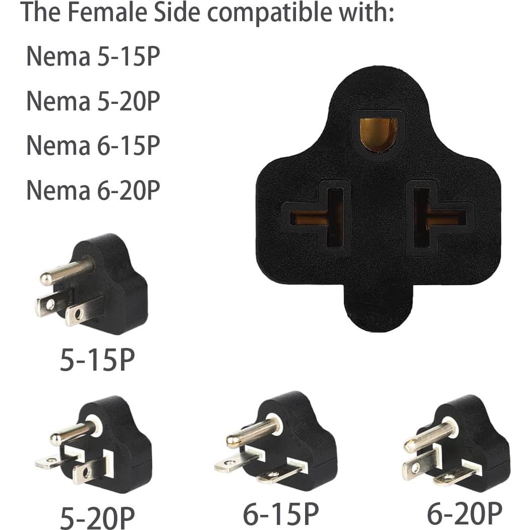 Adaptador de CA 4 en 1 DEALTUS Nema 5-15P 15A 125V