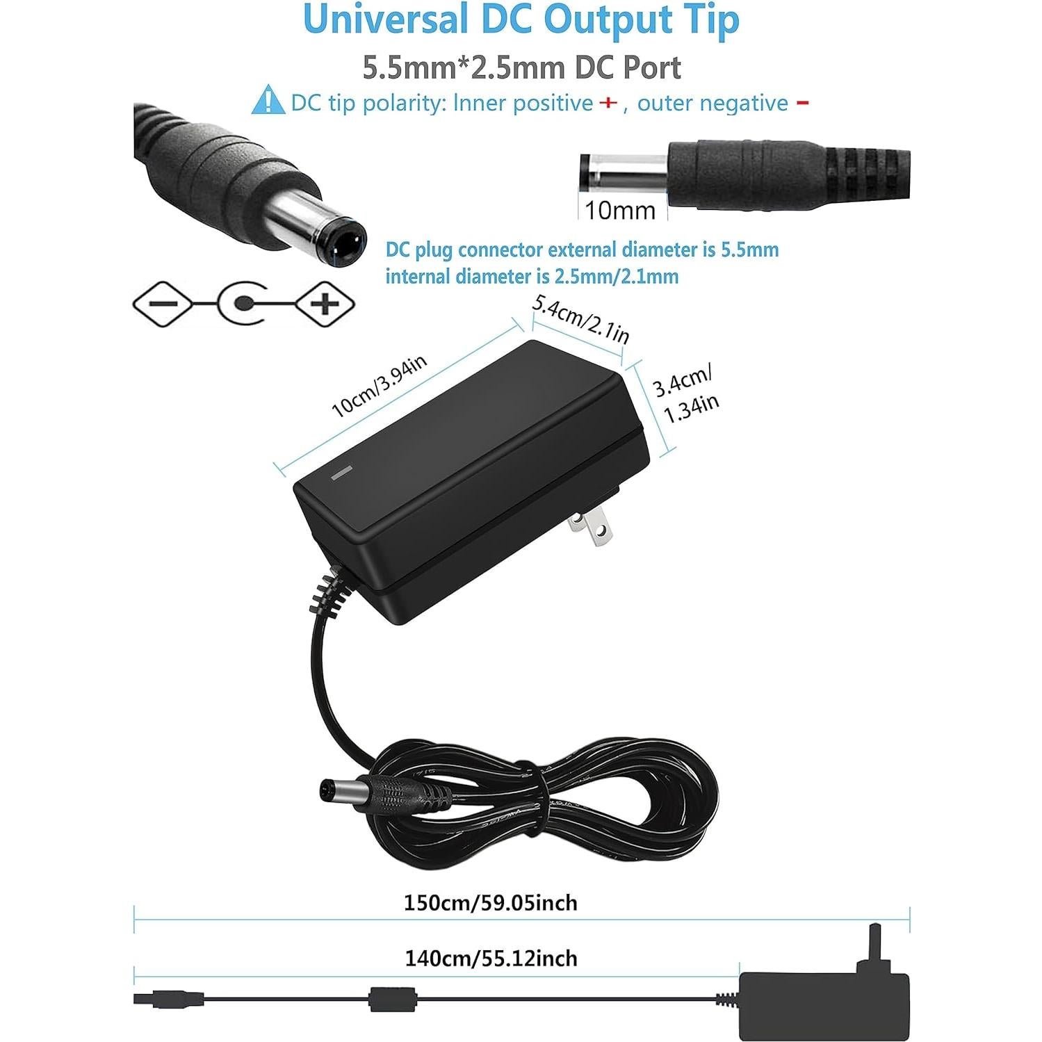 Adaptador de Alimentación DC 24V 2A MTYTOT para LED y CCTV