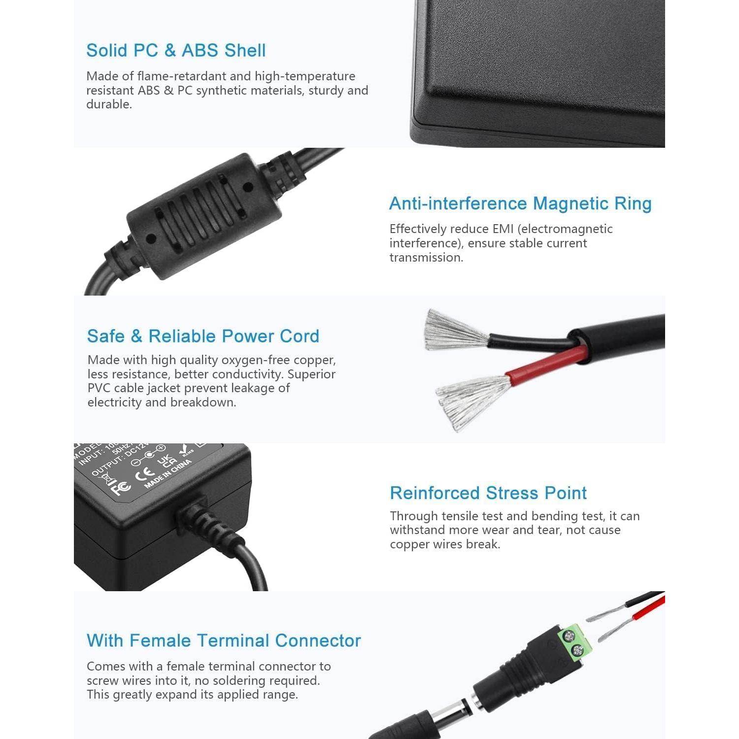 Adaptador de Alimentación DC 24V 2A MTYTOT para LED y CCTV