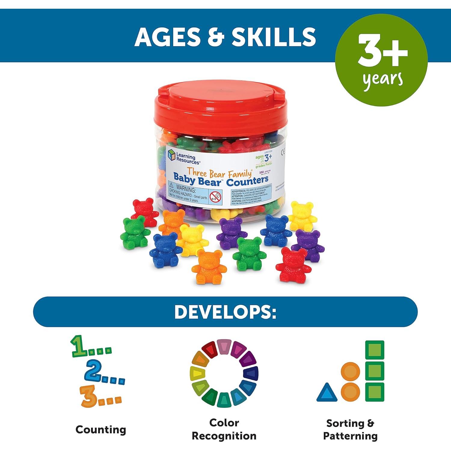 Contadores de Osito Bebé Learning Resources - 102 Piezas