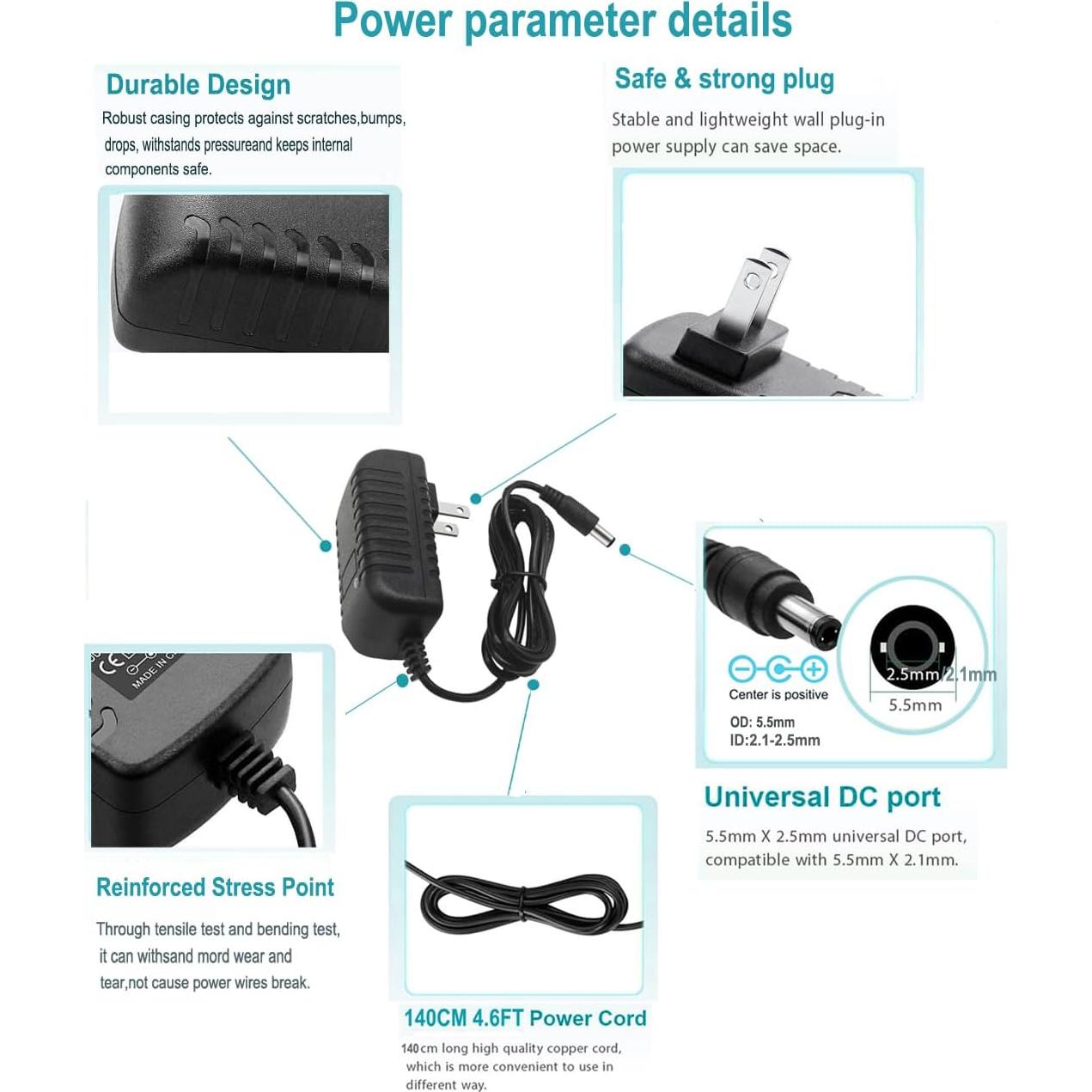 Adaptador AC/DC 24V 1A MTYTOT para luces LED y CCTV