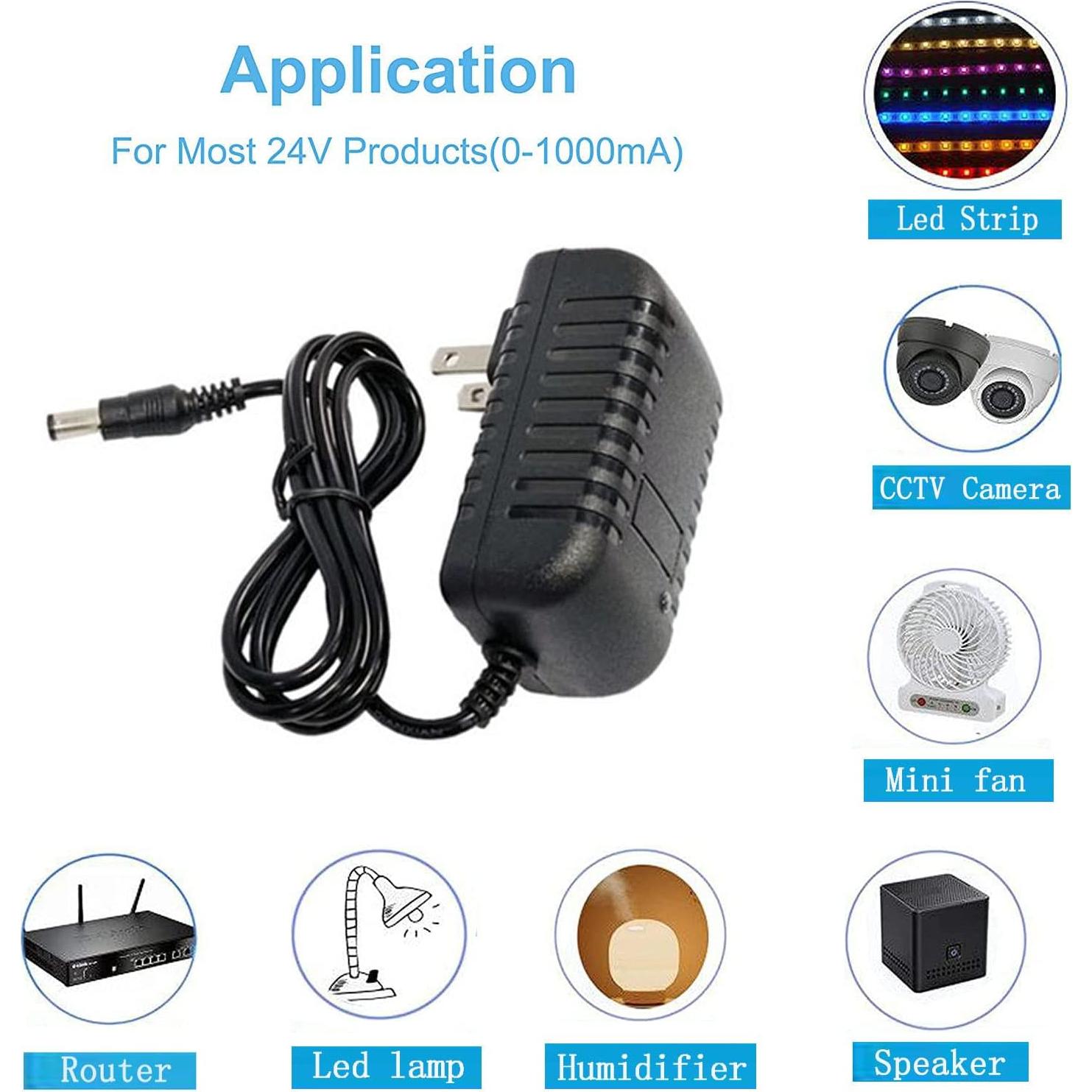 Adaptador AC/DC 24V 1A MTYTOT para luces LED y CCTV