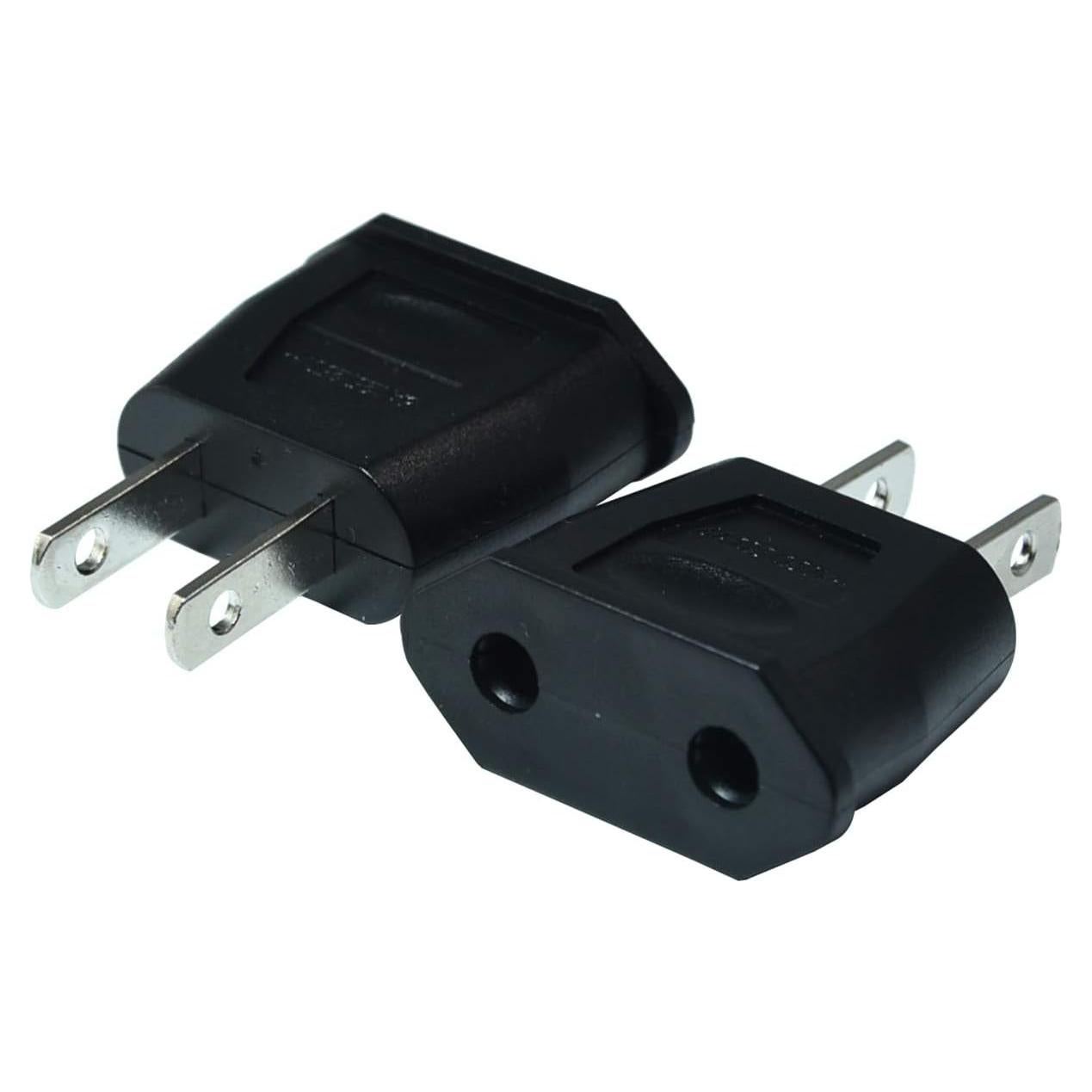 Adaptador de Enchufe Europa a EE. UU. FILSHU 2PCS Negro