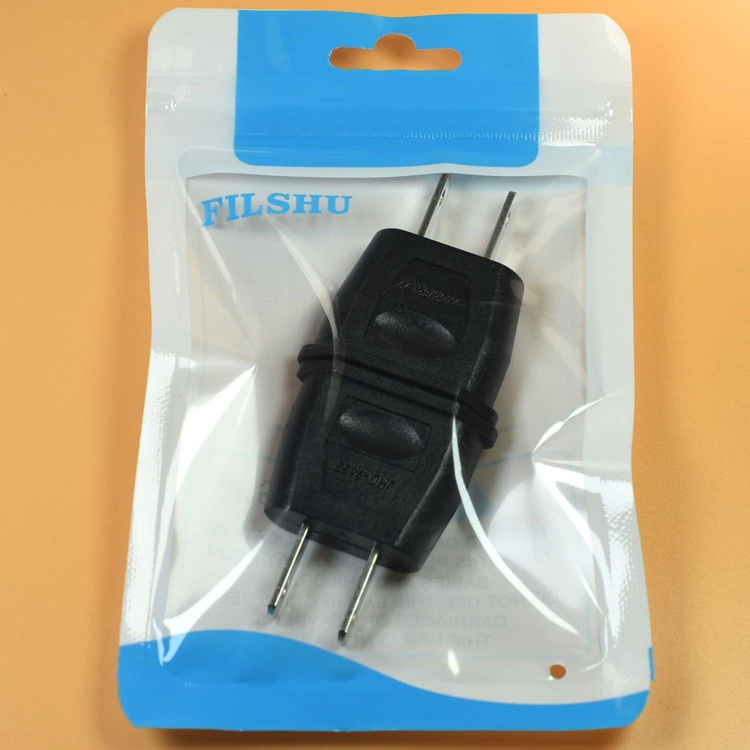 Adaptador de Enchufe Europa a EE. UU. FILSHU 2PCS Negro