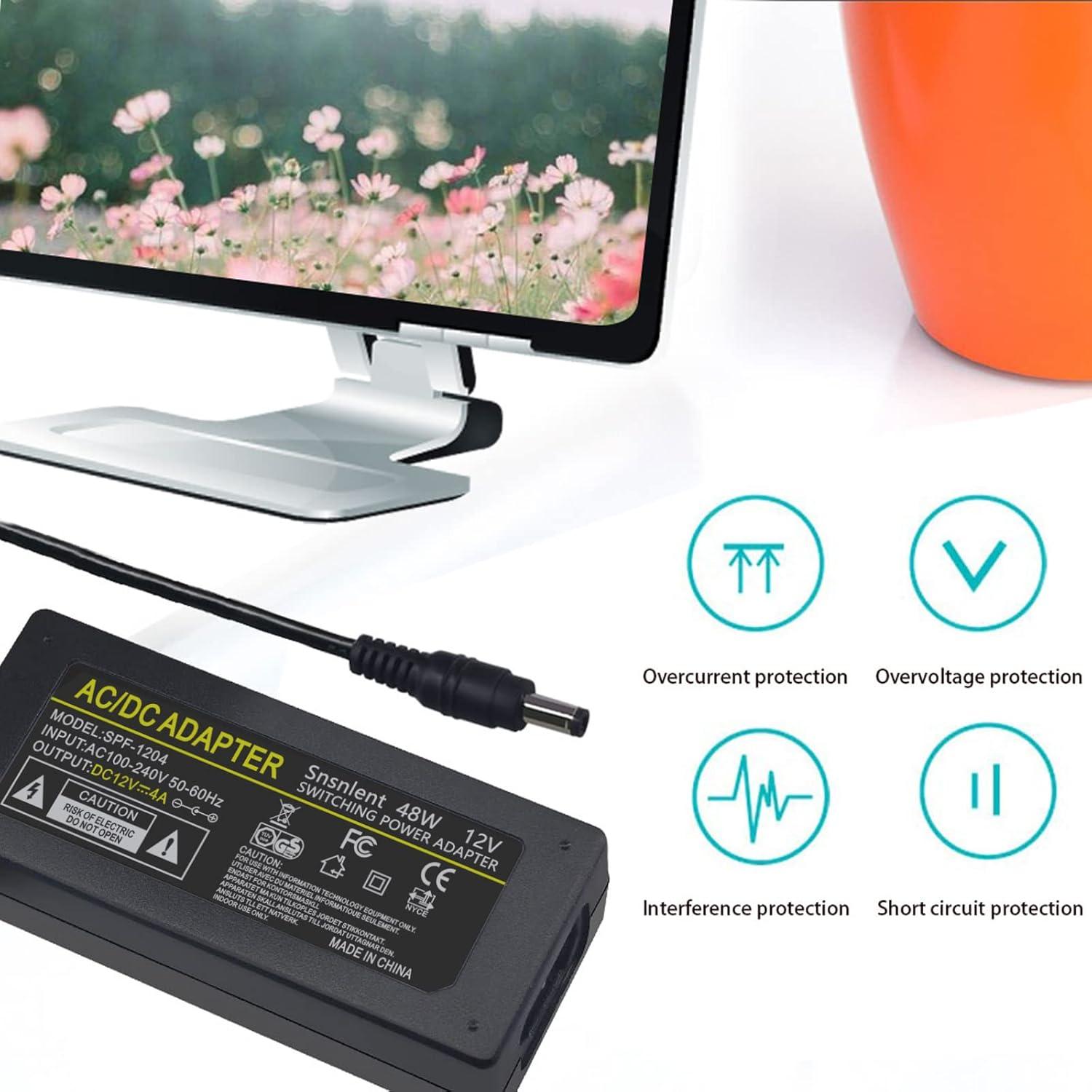 Adaptador de Corriente AC 12V 4A Senshunshiye - 0.9m