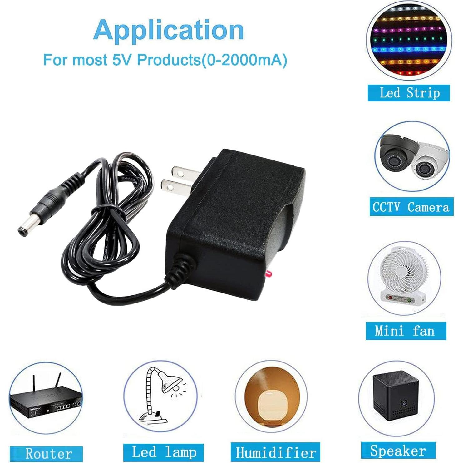 Adaptador de Alimentación 5V 2A MTYTOT para LED y Cámaras