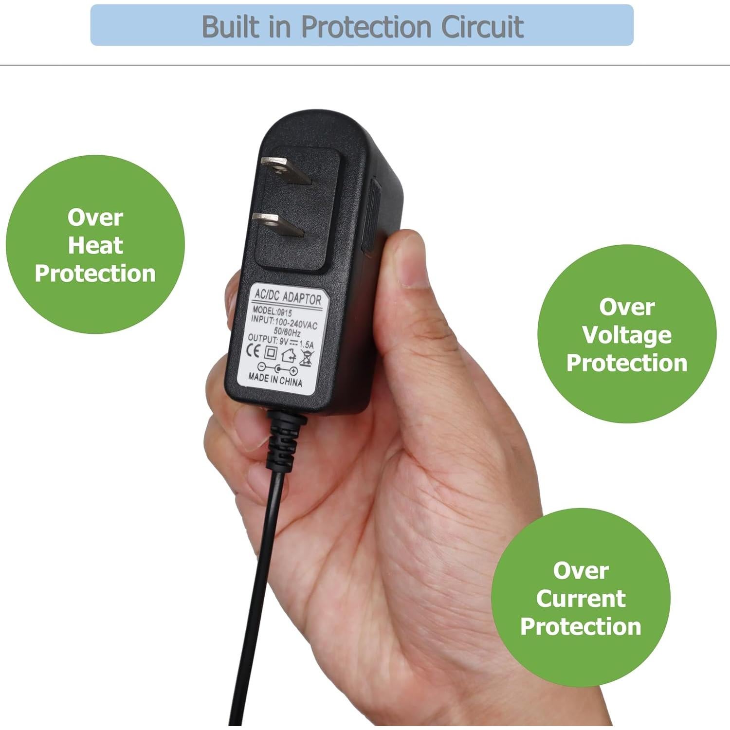 Adaptador de Alimentación CA a CC EIKS 9V 1.5A con Conector 5.5x2.1mm
