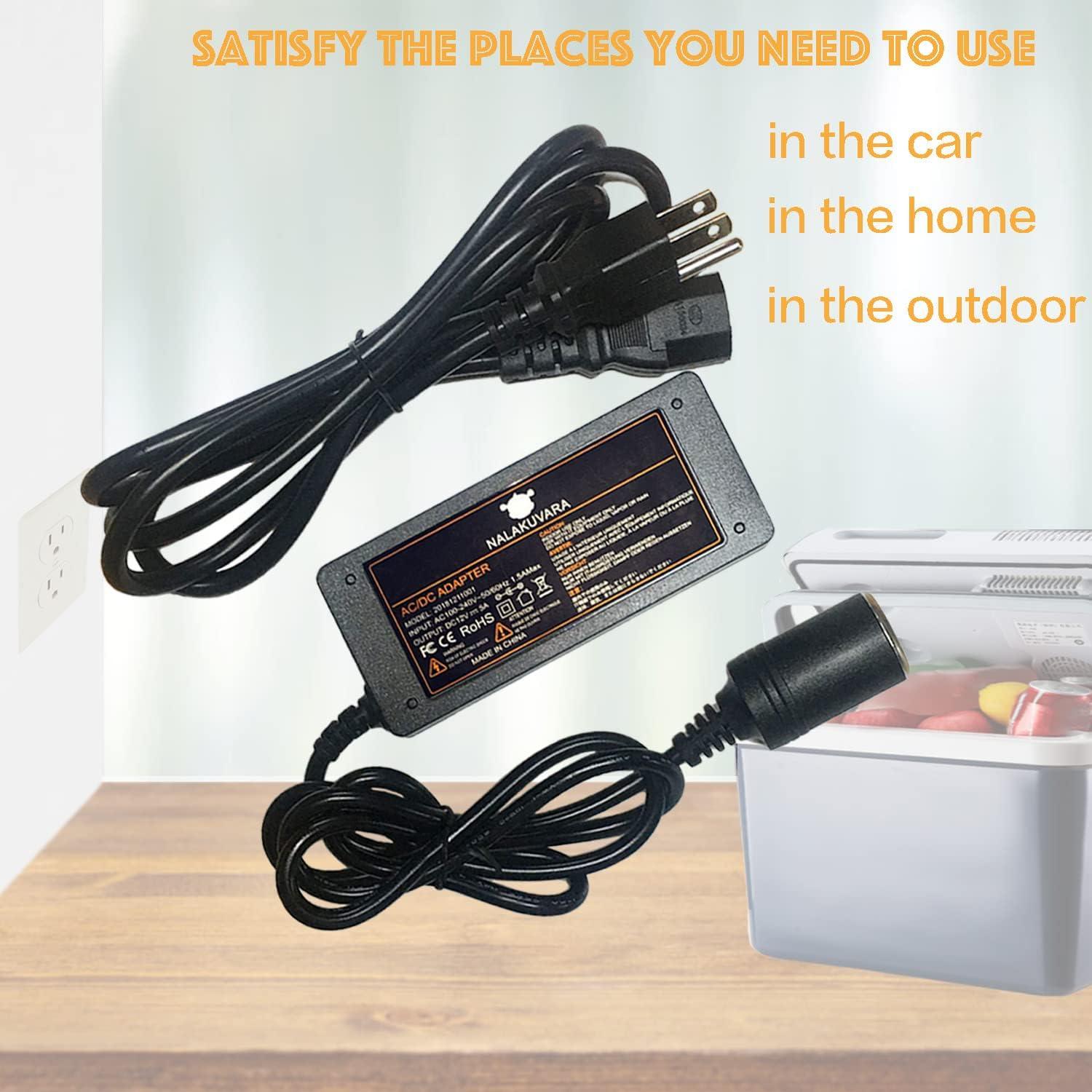 Convertidor AC a DC 12V 5A 60W NALAKUVARA para Automóvil