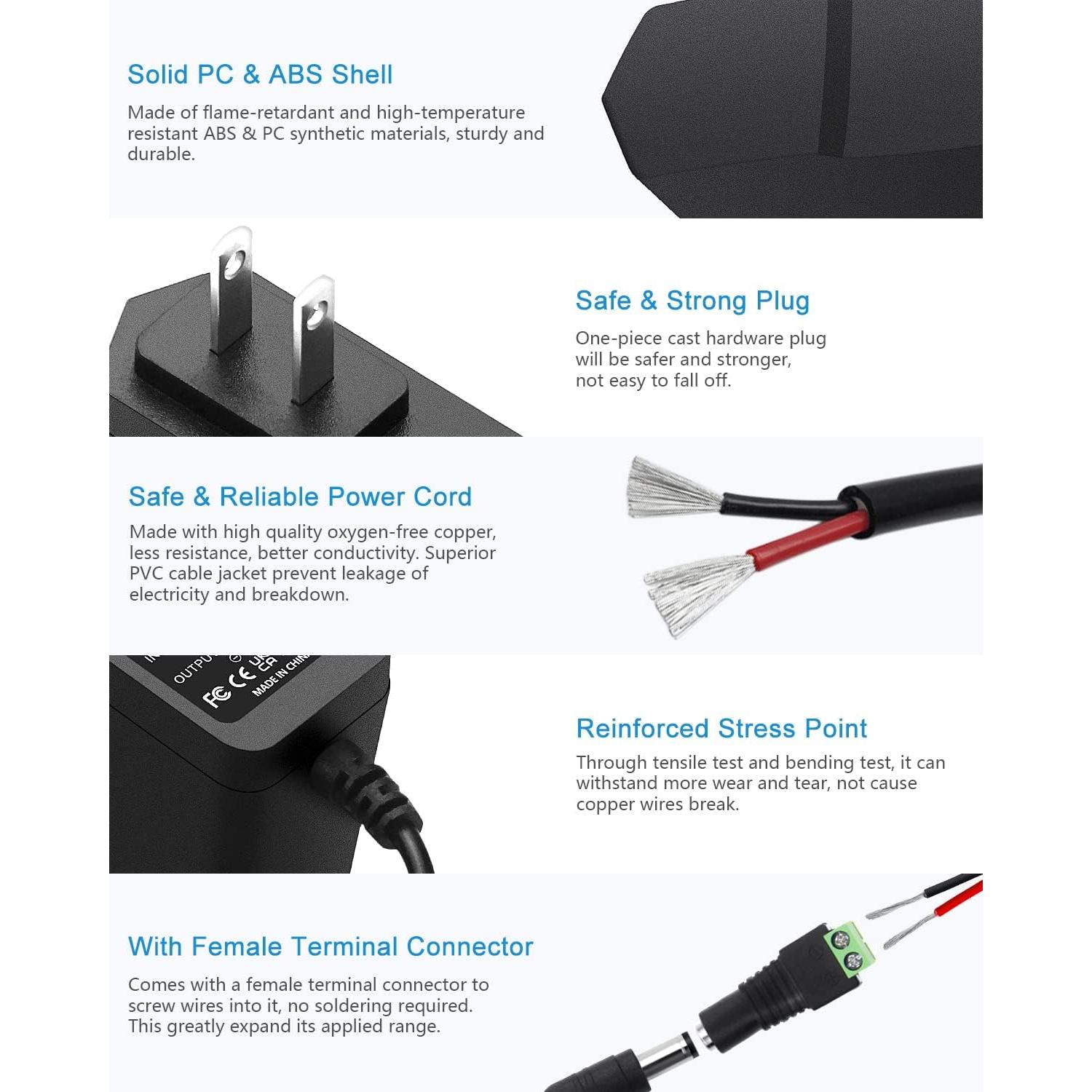 Fuente de Poder DC 12V 1A ALITOVE Adaptador 12W para LED