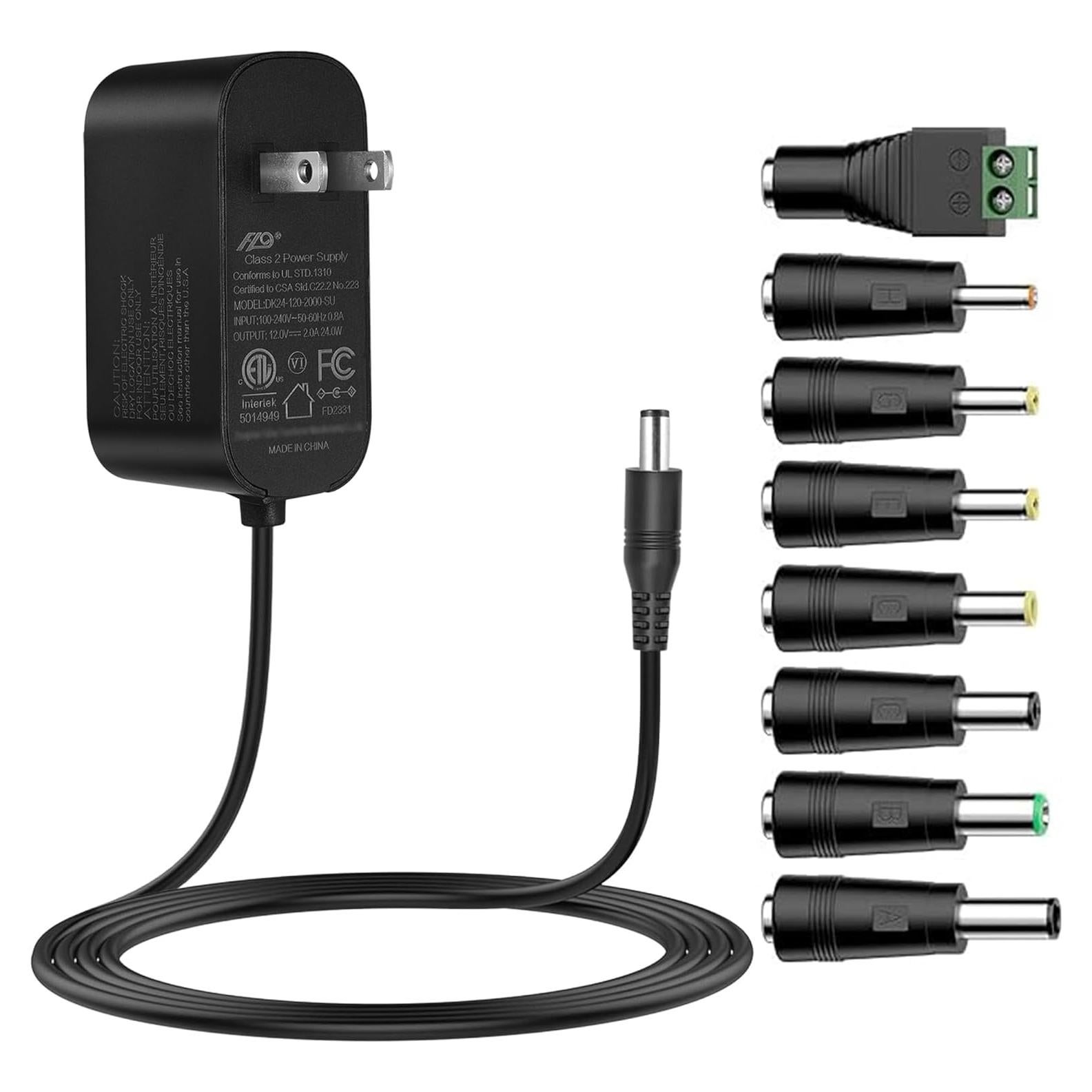 Adaptador de Alimentación Tonton 12V 2A 24W con 8 Puntas