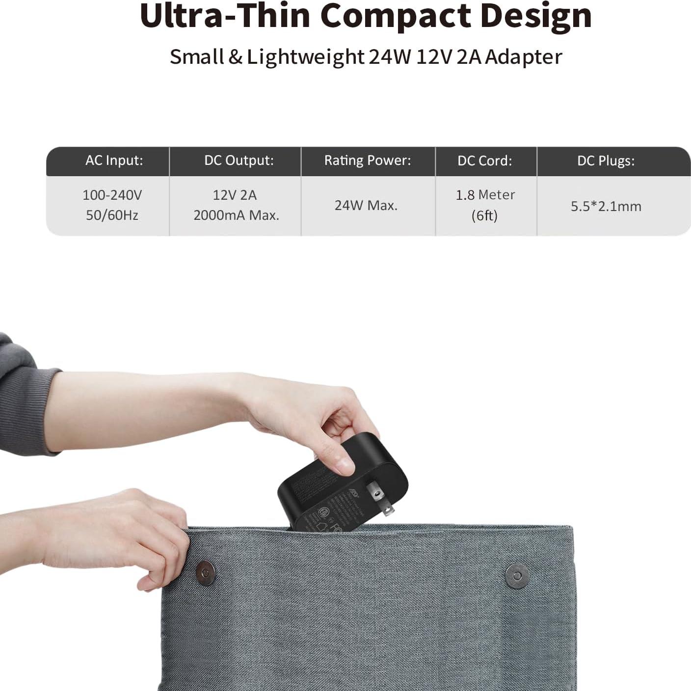 Adaptador de Alimentación Tonton 12V 2A 24W con 8 Puntas