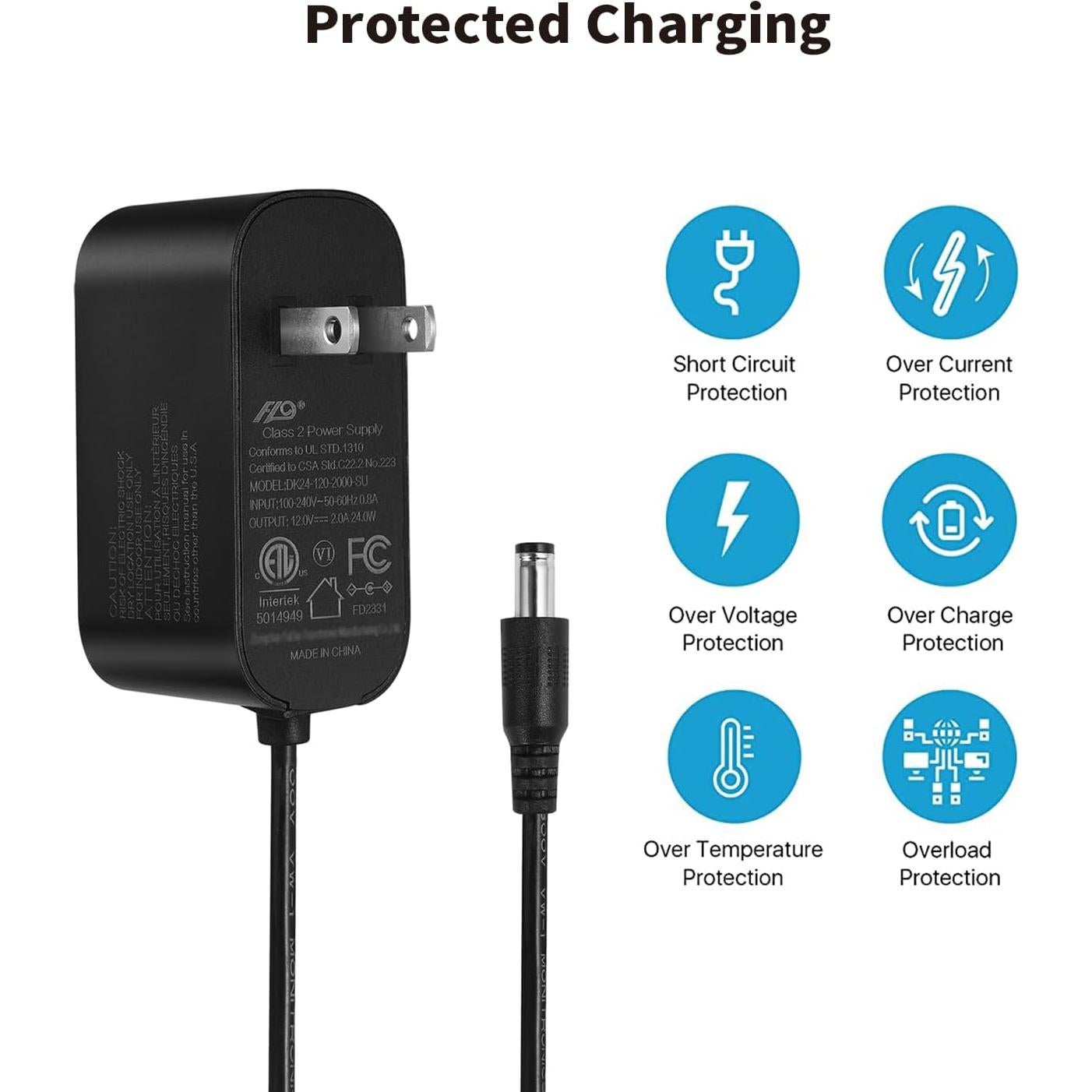 Adaptador de Alimentación Tonton 12V 2A 24W con 8 Puntas