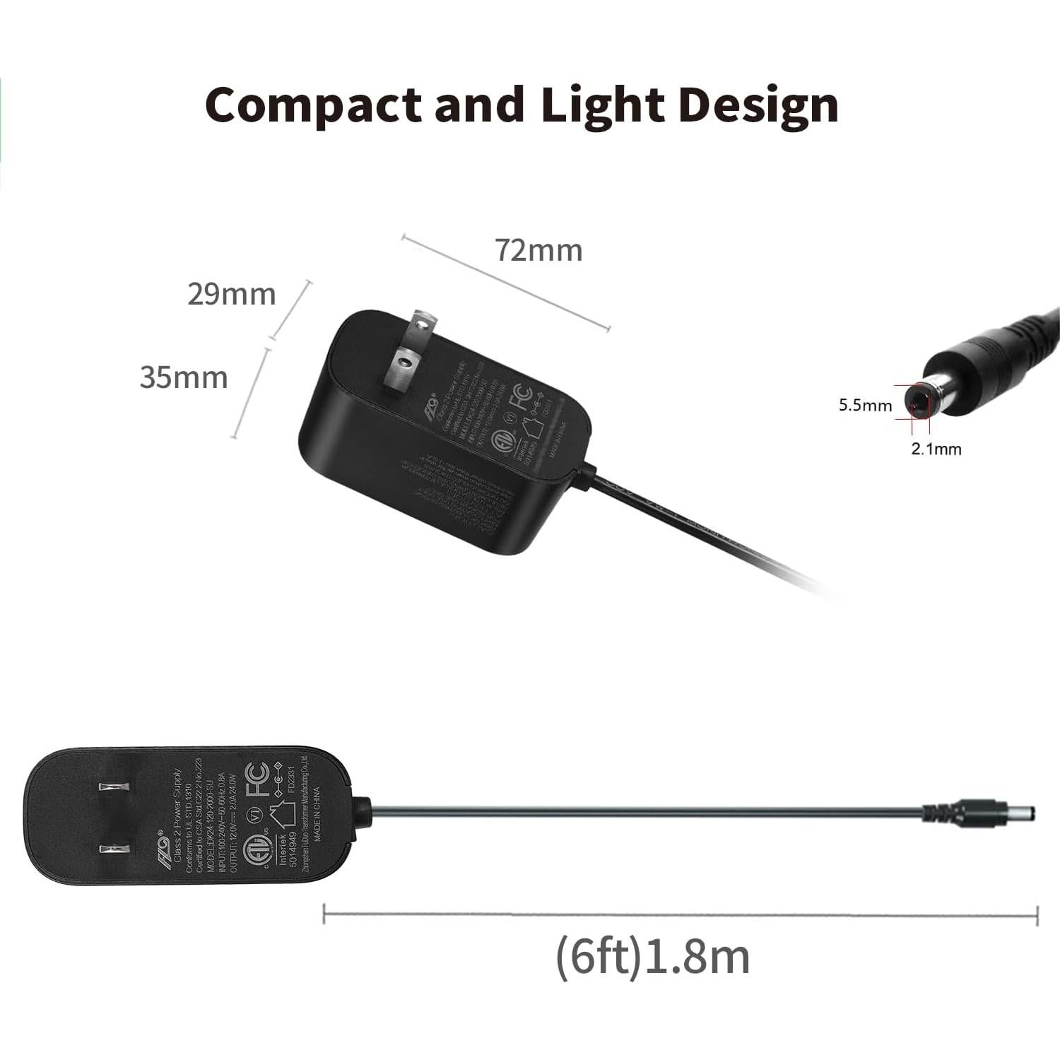 Adaptador de Alimentación Tonton 12V 2A 24W con 8 Puntas