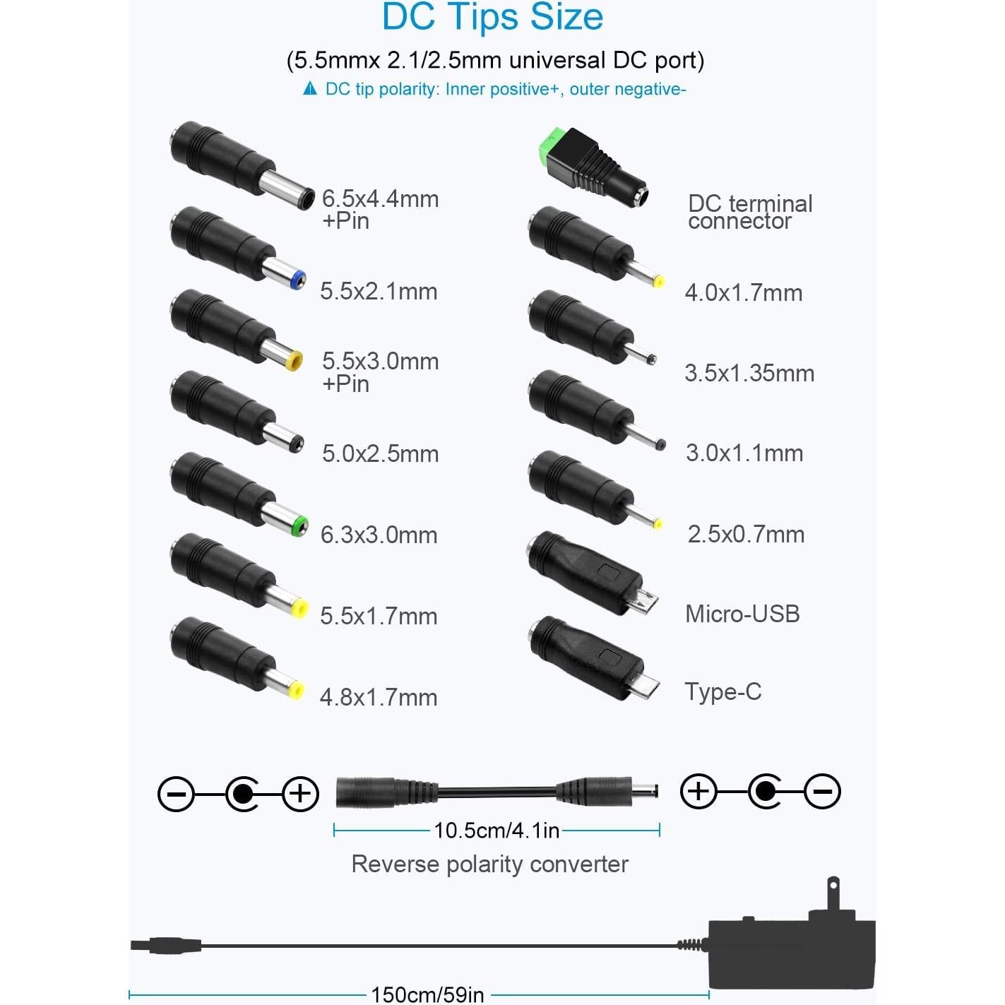 Adaptador de Poder Universal ALITOVE 30W Ajustable 3V-12V