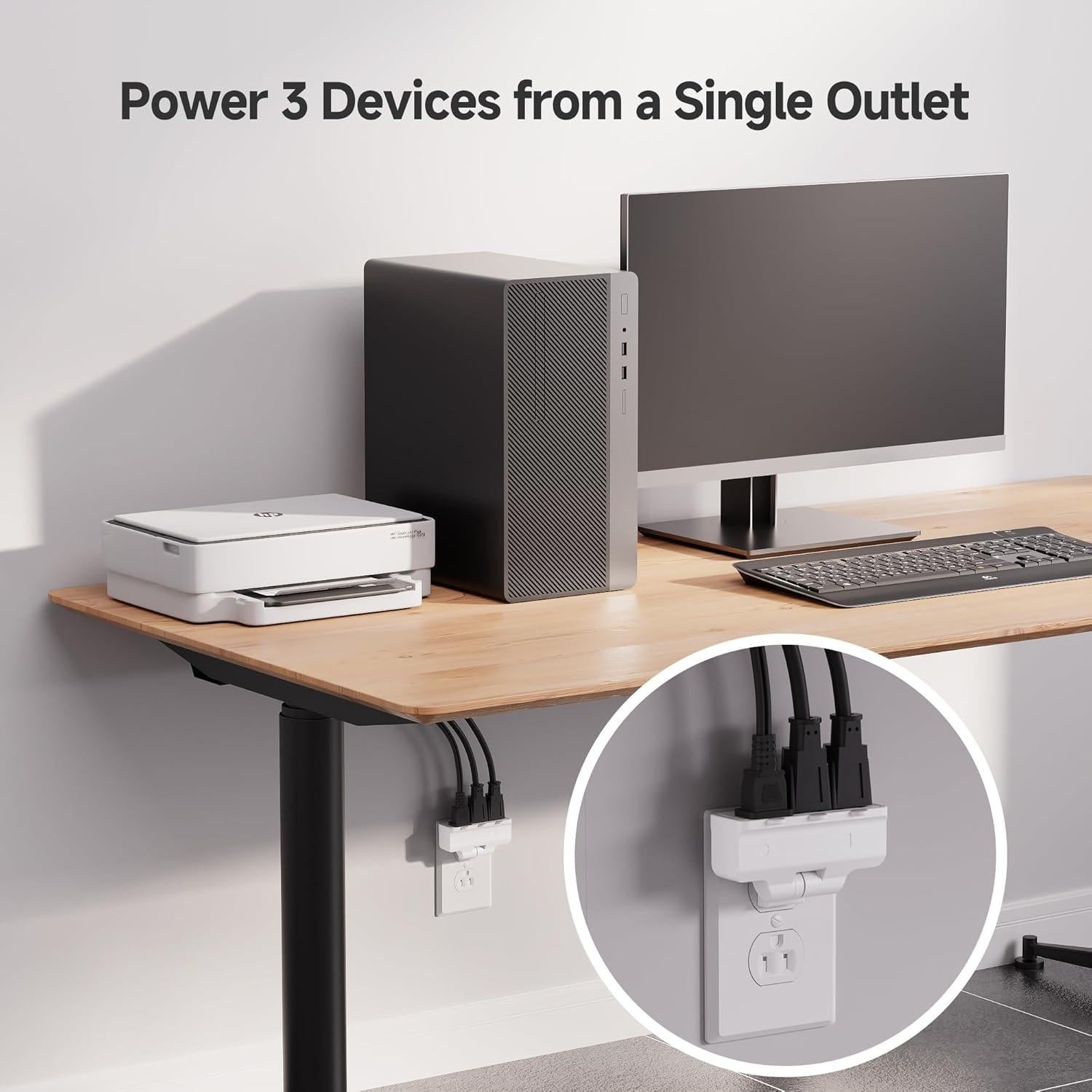 Adaptador de Pared Giratorio 3 Salidas Cable Matters Blanco