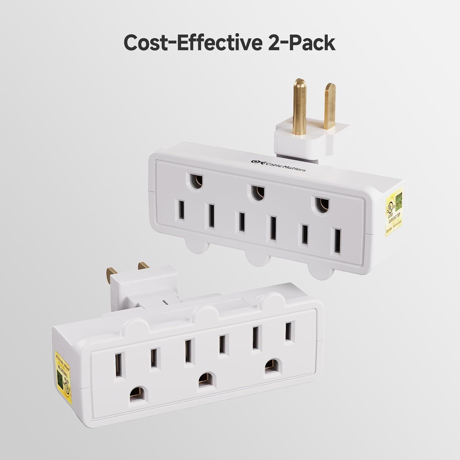 Adaptador de Pared Giratorio 3 Salidas Cable Matters Blanco