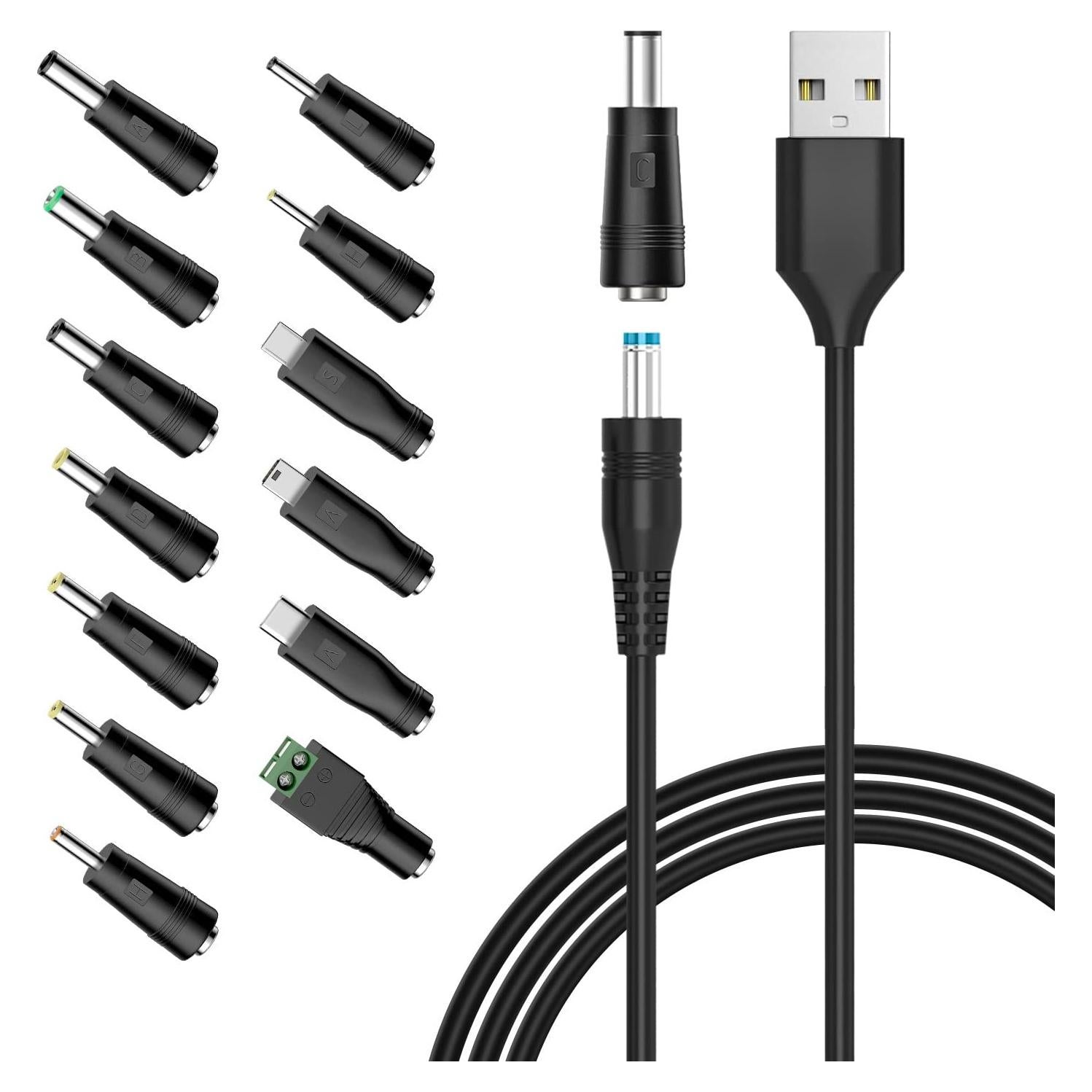 Cable de Alimentación DC 5V Universal Powseed con 13 Adaptadores