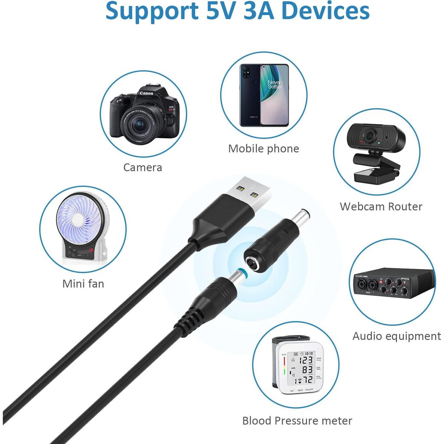 Cable de Alimentación DC 5V Universal Powseed con 13 Adaptadores